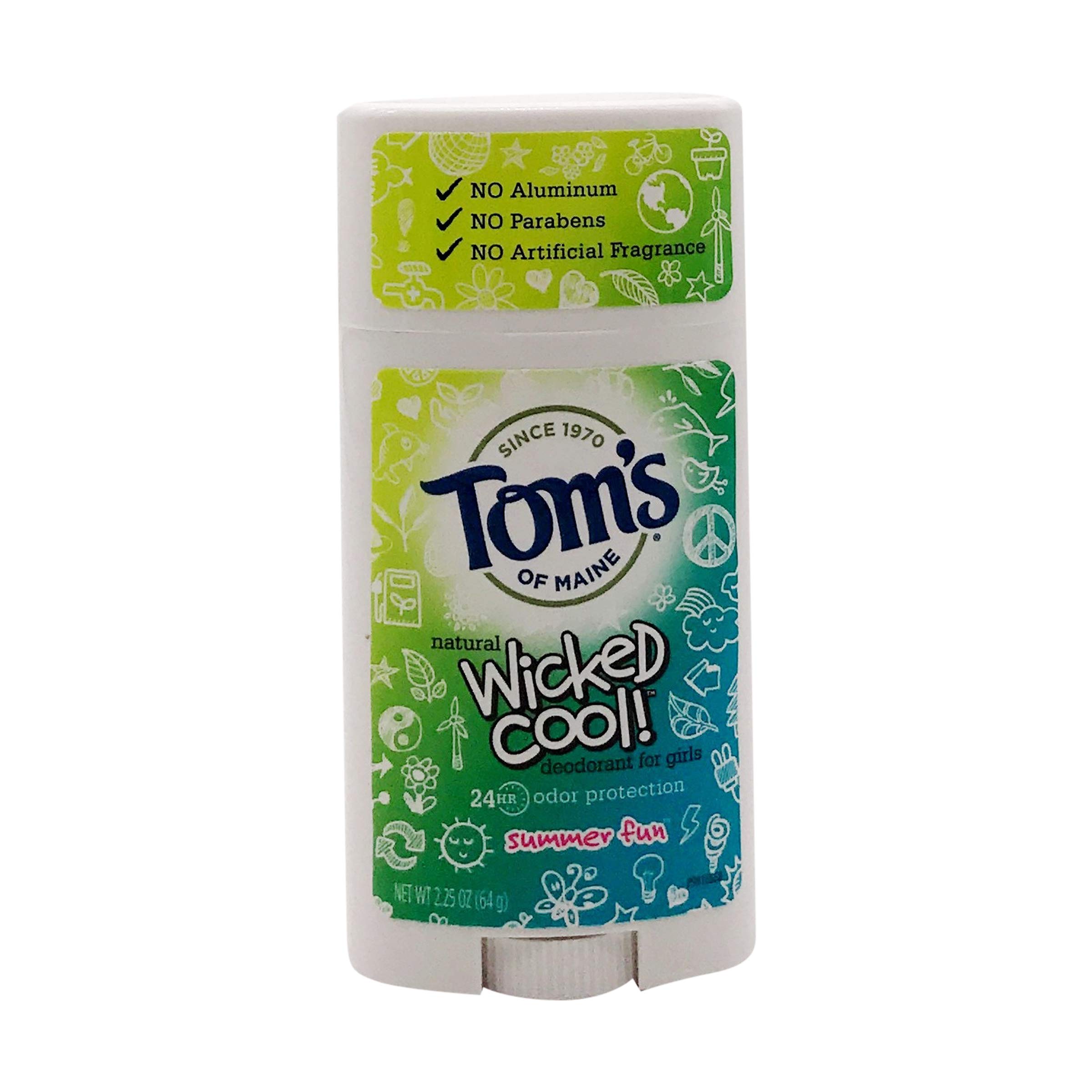 Tom's of Maine Wicked Cool! Teen Girls Natural Deodorant Summer Fun, 2. ...