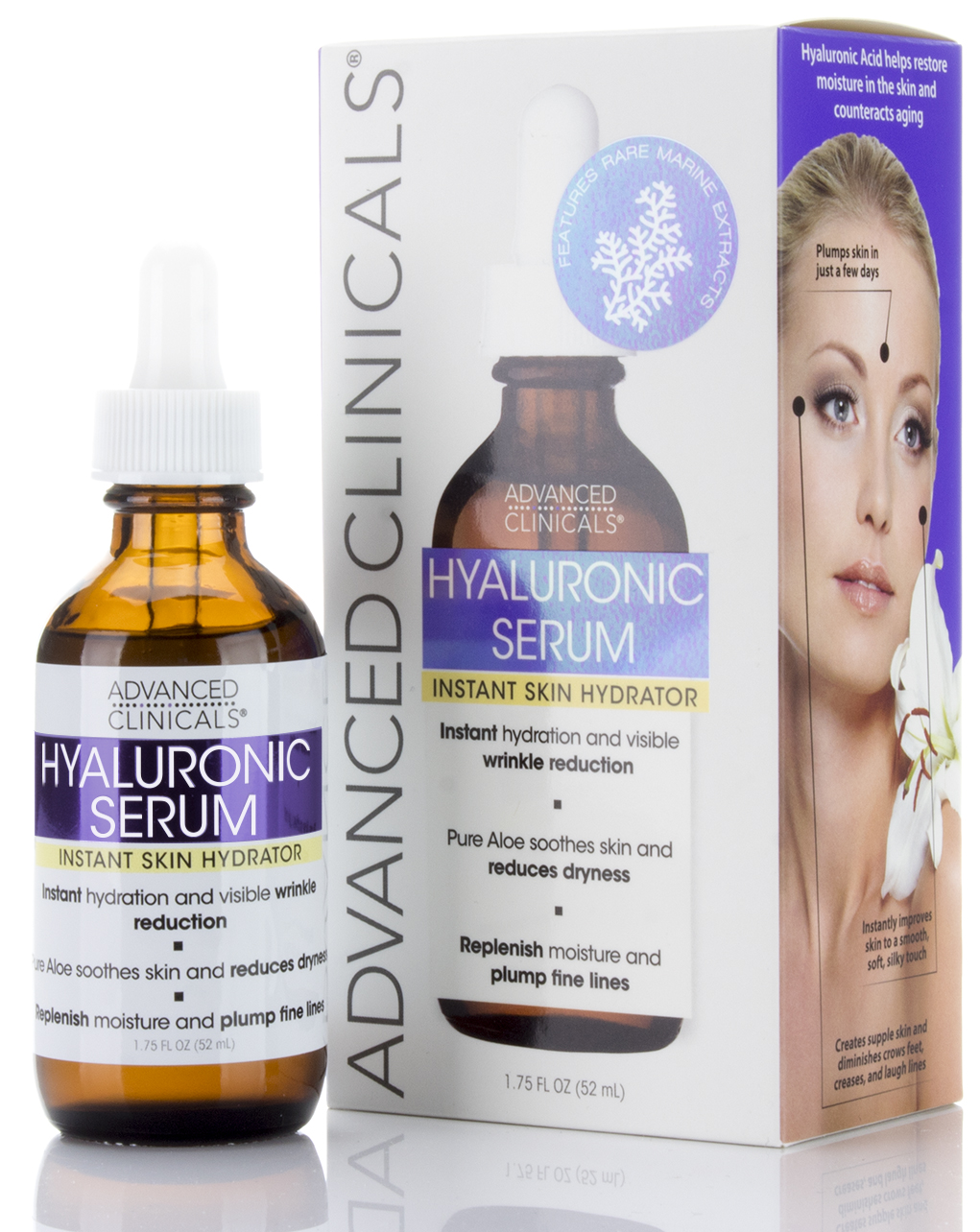 Advanced Clinicals Hyaluronic Acid Serum Instant Skin Hydrator 1.75 Fl