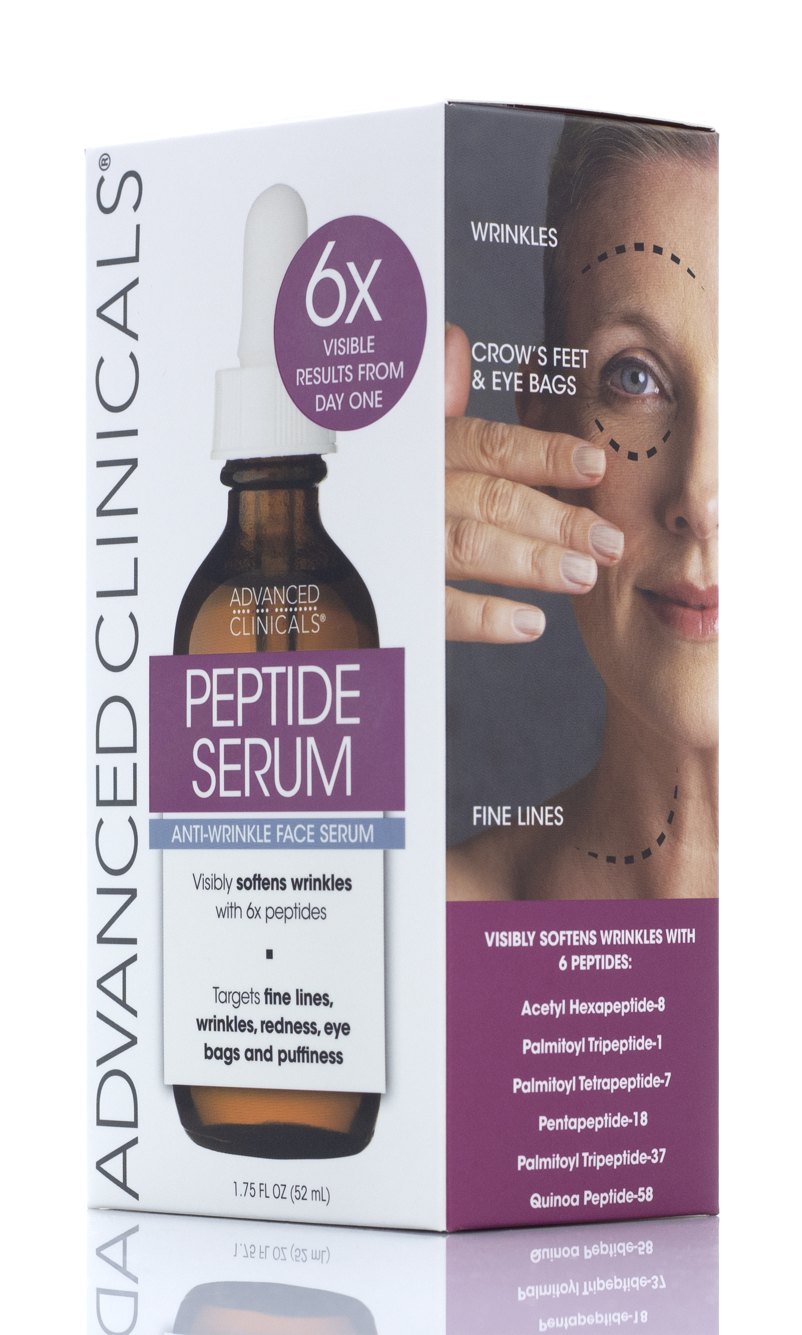 Advanced Clinicals Peptide Serum Anti-Wrinkle Face Serum 1.75 Fl Oz