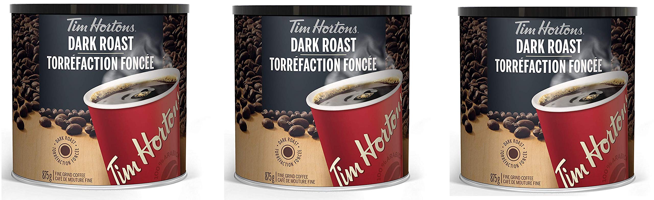 Tim Horton's Dark Roast Ground Coffee 875g/30.9oz (3pk) {Imported from