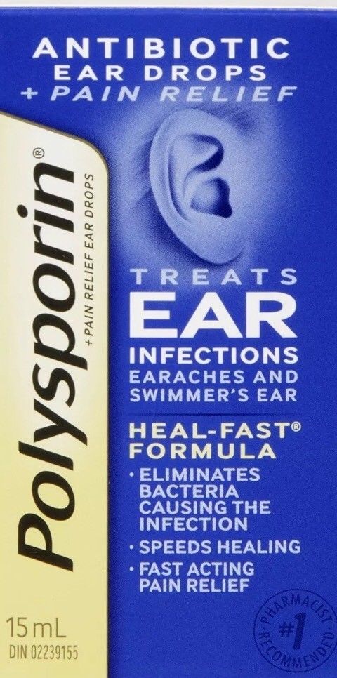 Polysporin Plus Pain Relief Antibiotic Ear Drops, 15 ml {Imported from