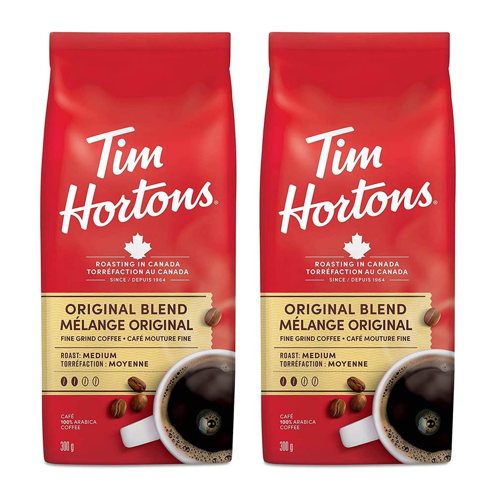 Tim Hortons Original Coffee, Fine Grind Bag, Medium Roast, 300g/10.6oz