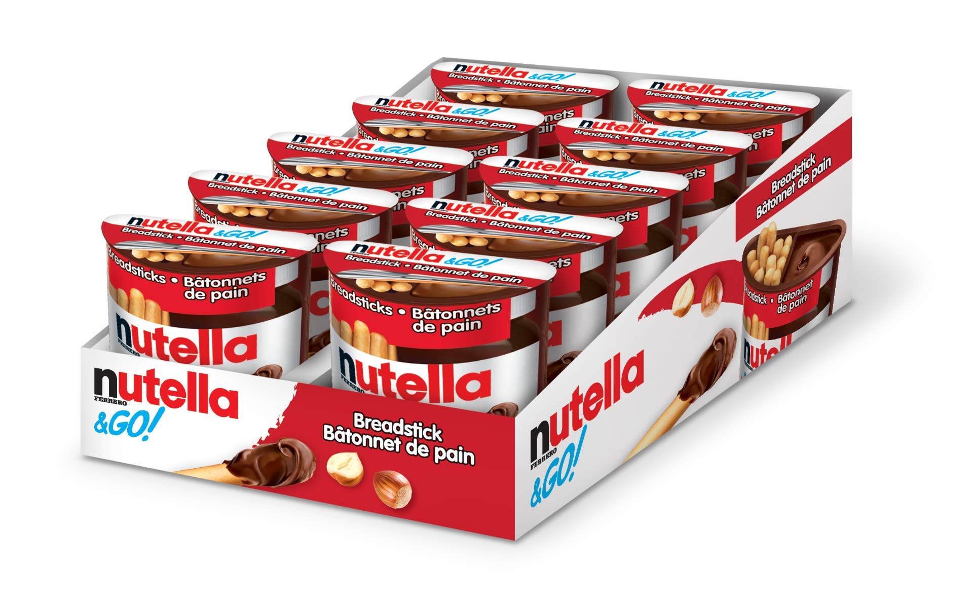Nutella Snack Packs, Chocolate Hazelnut & Breadsticks, 10ct, 52g/1.8 oz