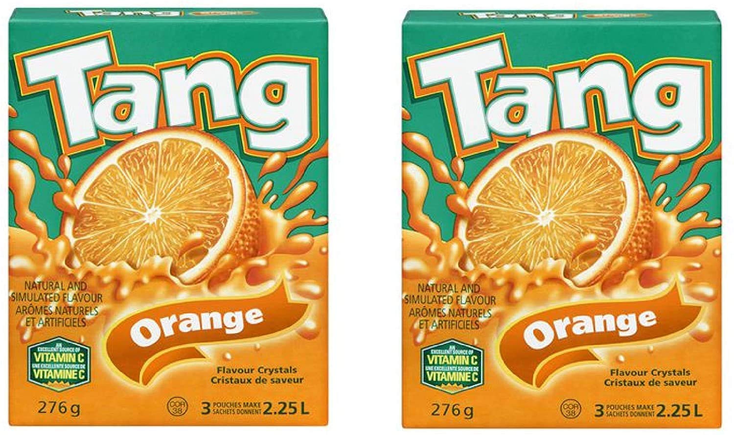Tang Crystals Orange Juice, 276g/9.7 oz., 2 Pack {Imported from Canada