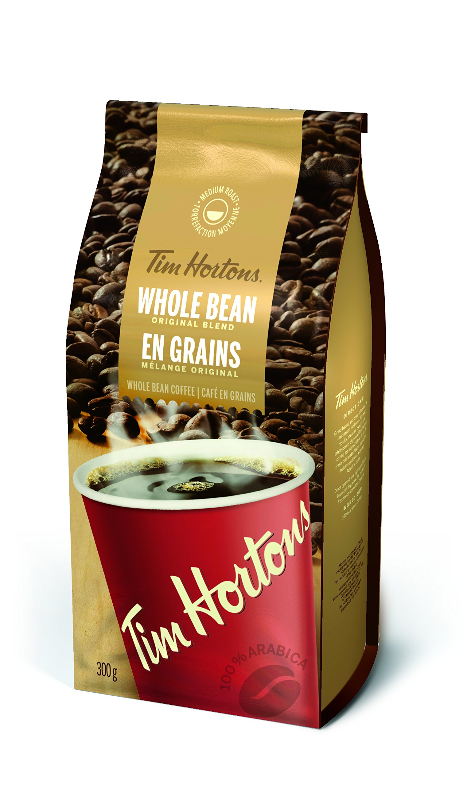 Tim Hortons Whole Bean Original Blend Coffee, 300g/10.6oz,{Imported