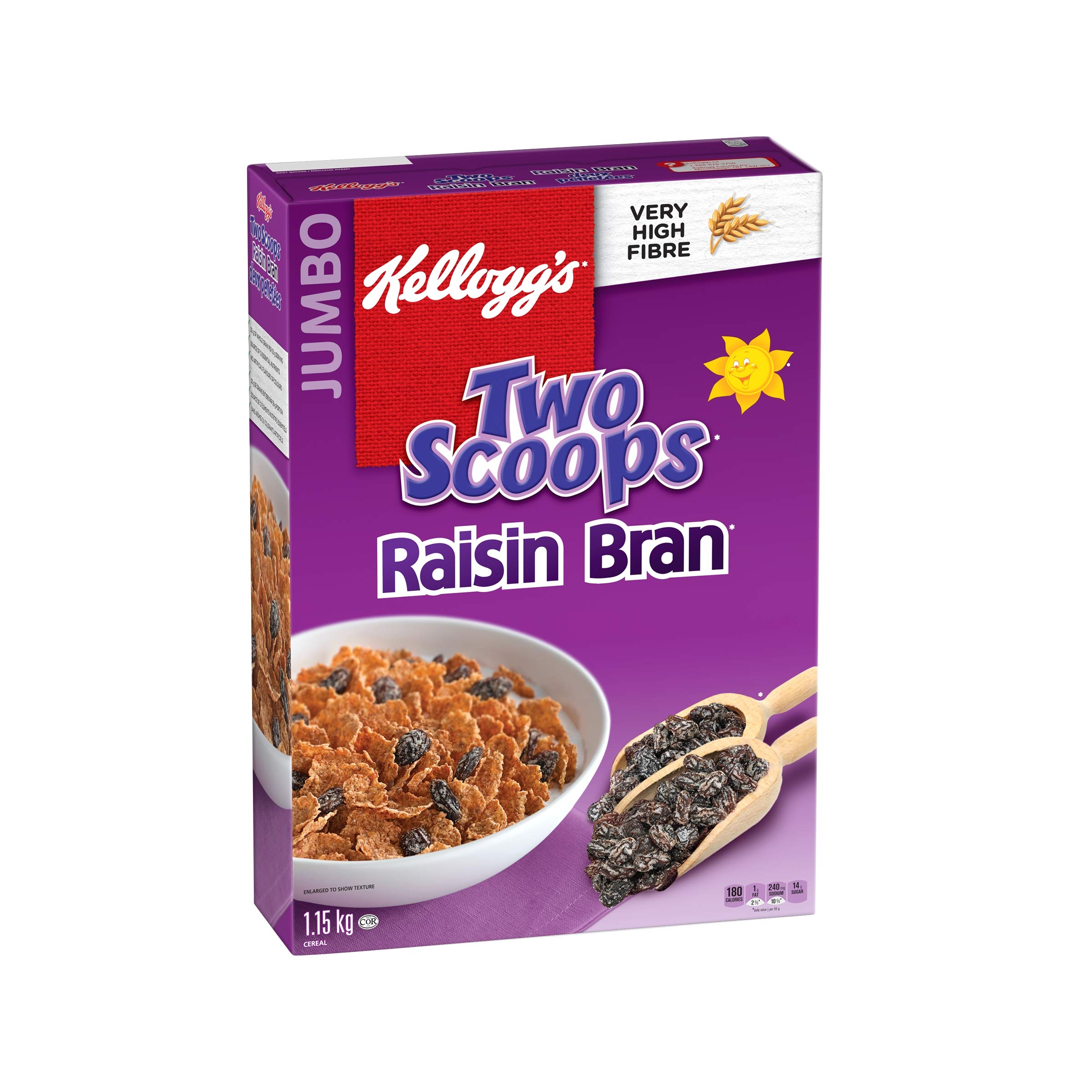 Kellogg's, Two Scoops, Raisin Bran Cereal, 1150g/40.6 oz.,{Imported