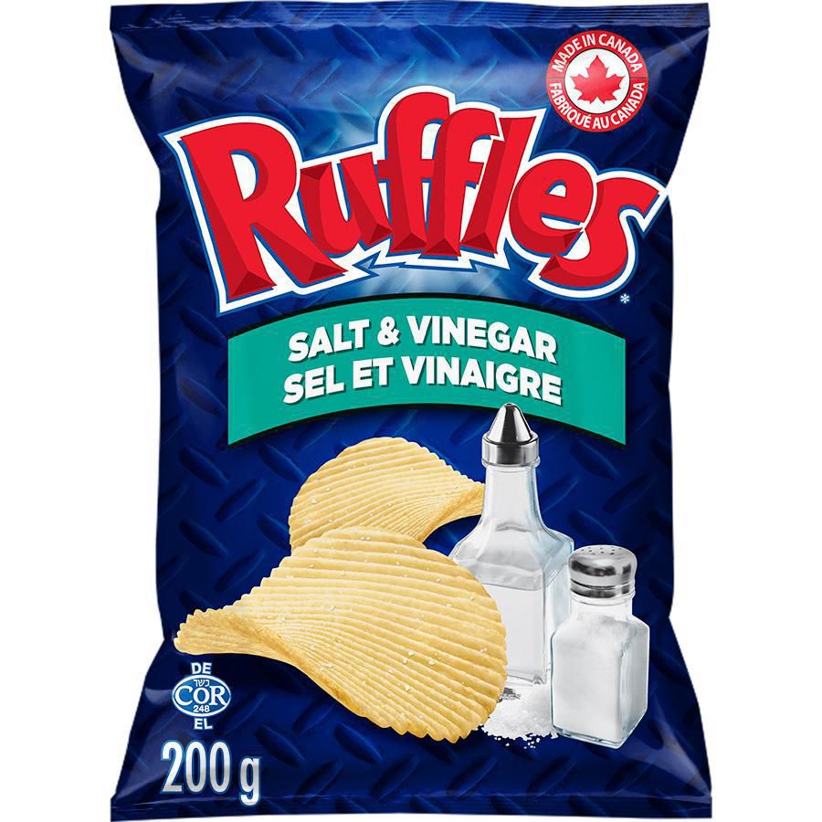 Ruffles Salt & Vinegar Potato Chips, 200g/7.1 oz. Bag {Imported from
