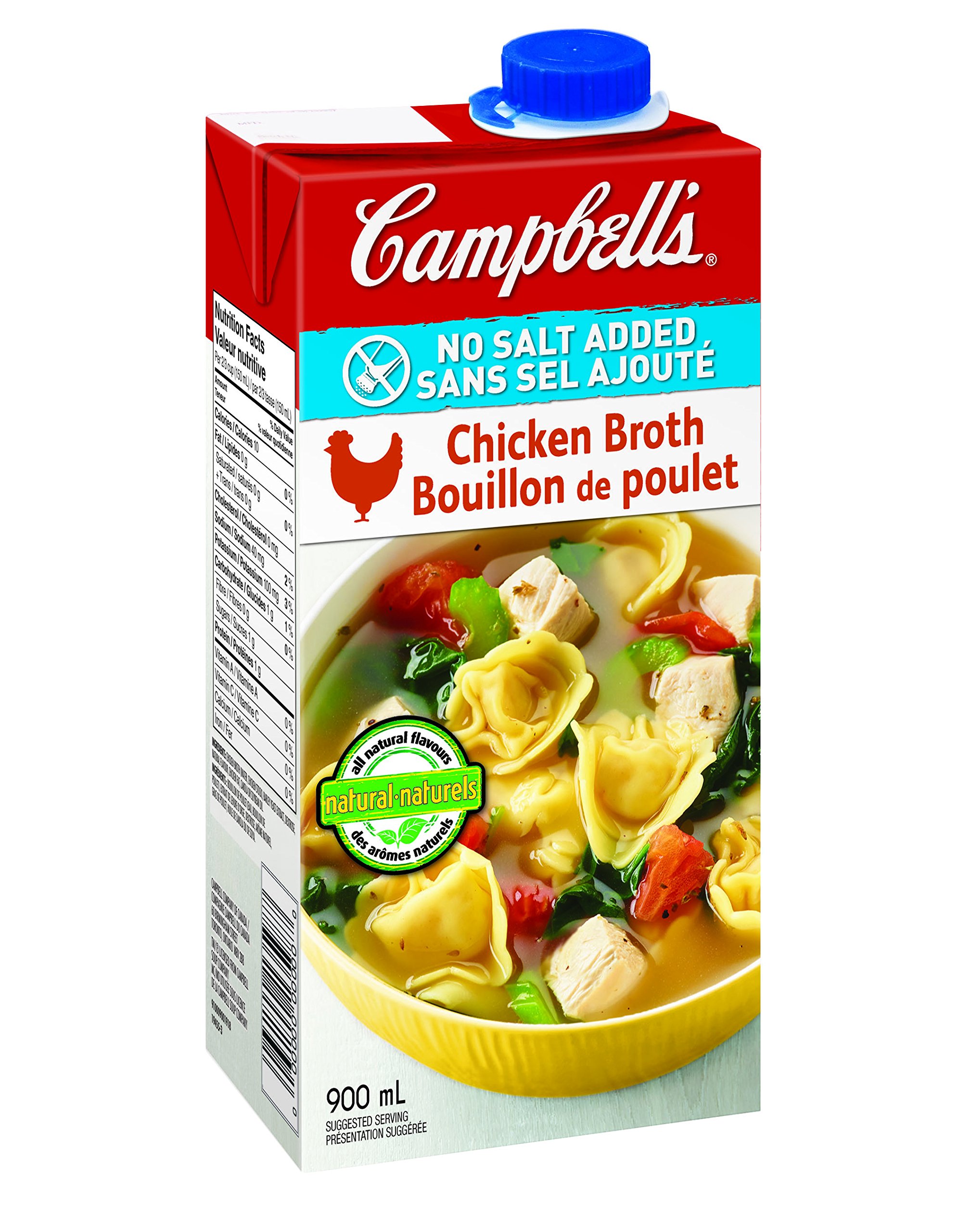 Campbell's, No Salt Added Chicken Broth, 900ml/30.4oz., {Imported from