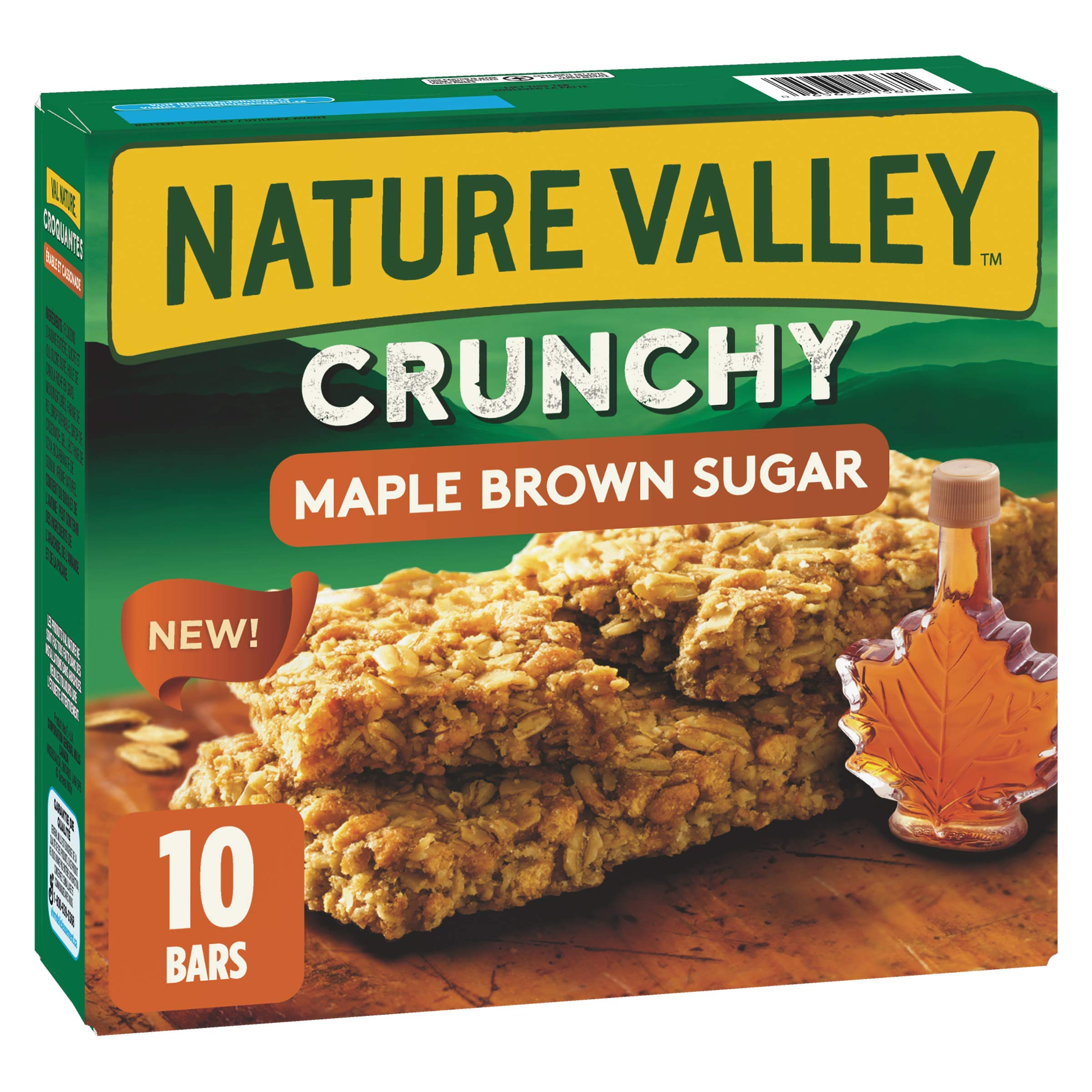 NATURE VALLEY Crunchy Maple Brown Sugar Granola Bars, 10 Count, 210g/7.