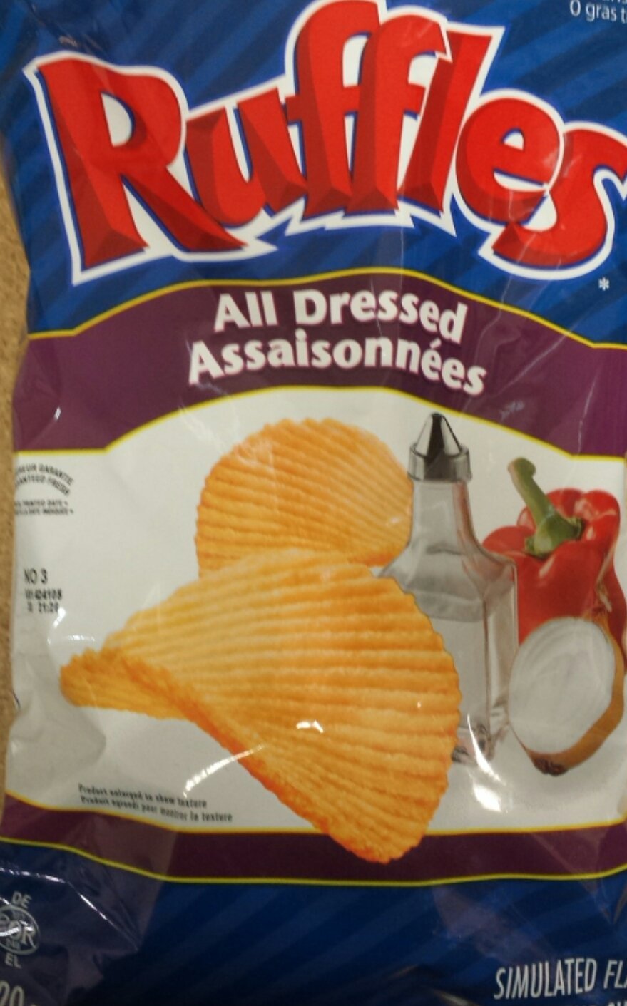 Lay's Ruffles Potato Chips,All Dressed,220g/7.8oz (4pk) {Imported from