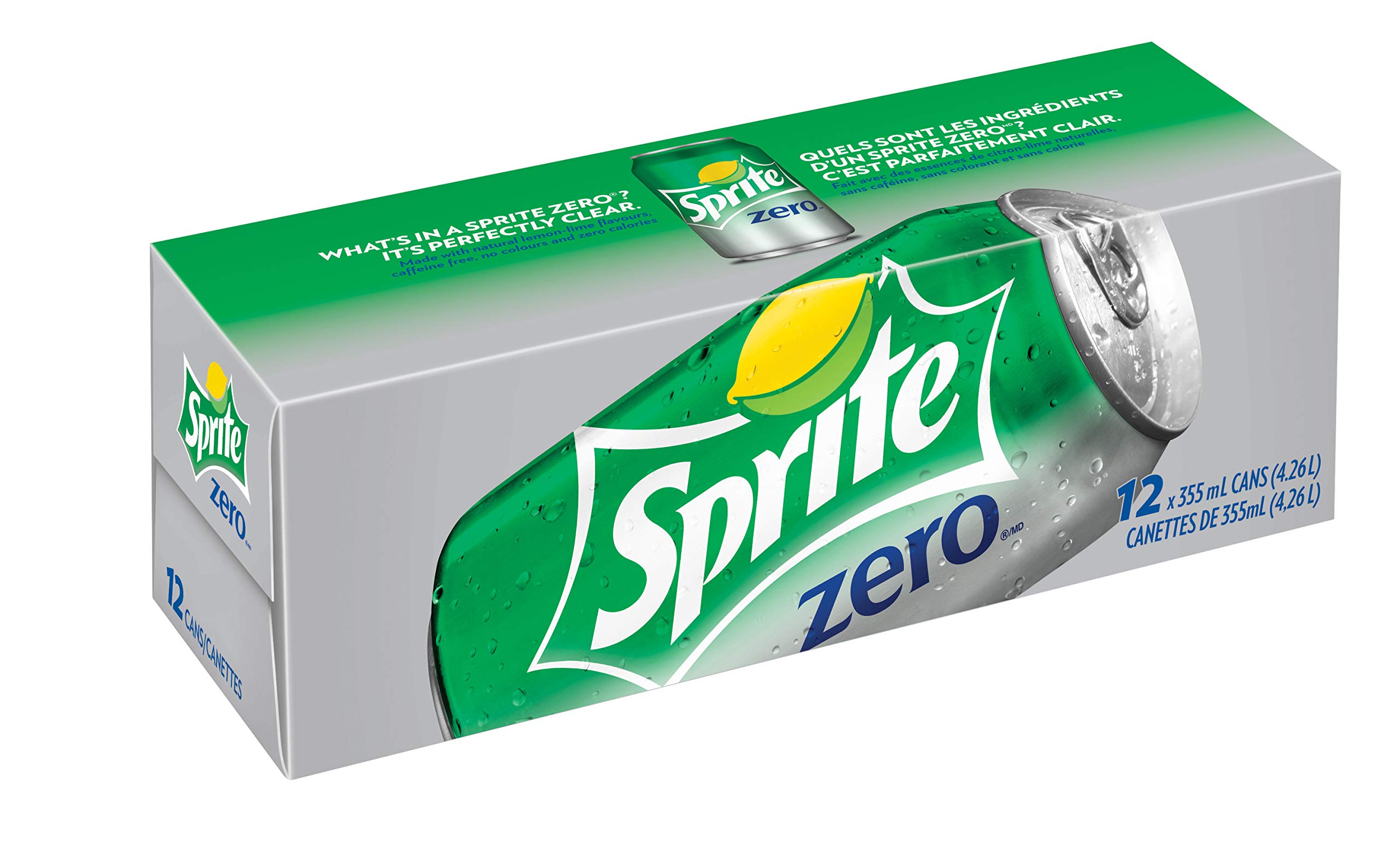  Sprite  Zero Sugar Soda  Pop 355mL 12oz Cans 12 Pack 