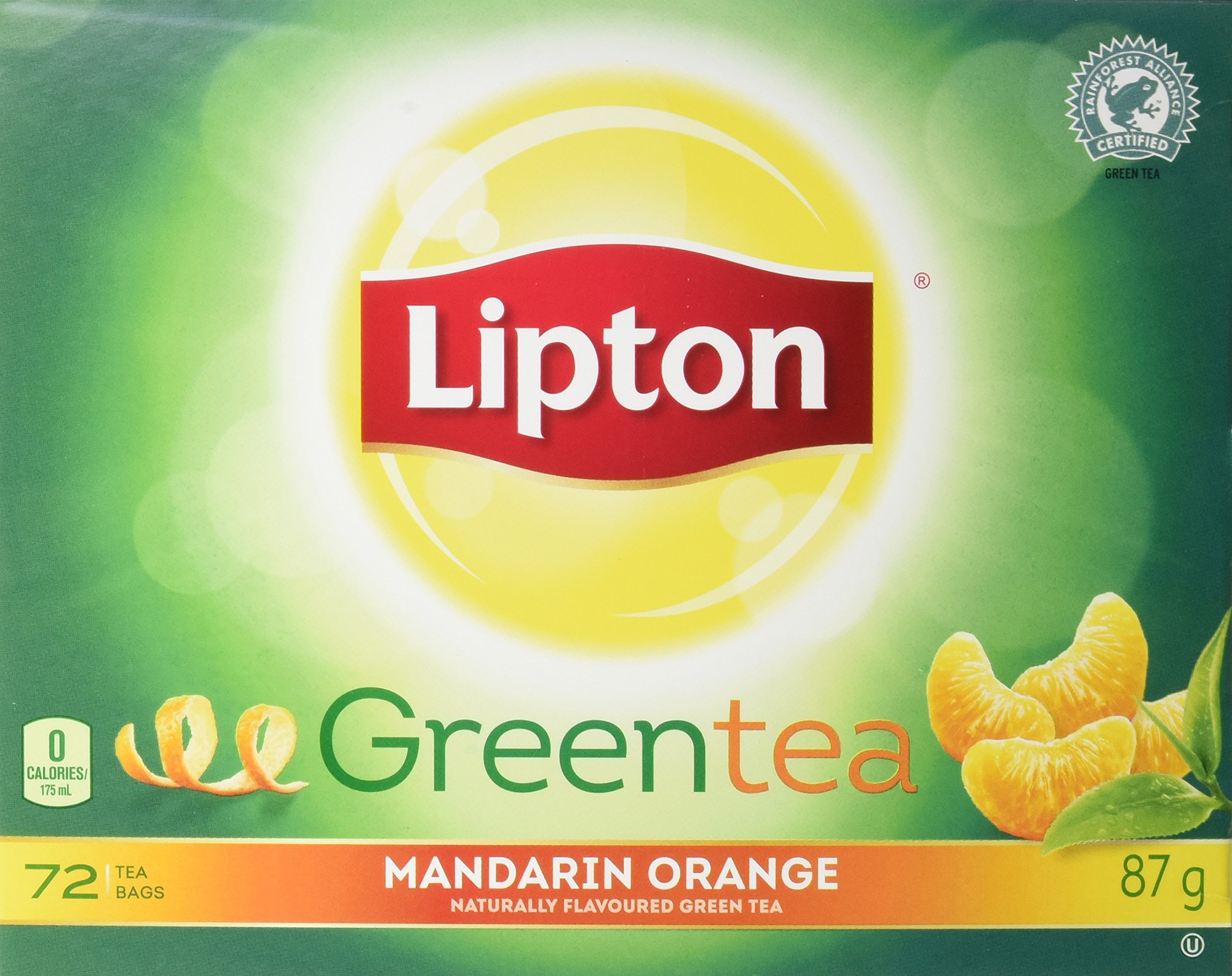 Lipton, Green Tea Orange Mandarin Tea, (72 Tea Bags) 87g, {Imported