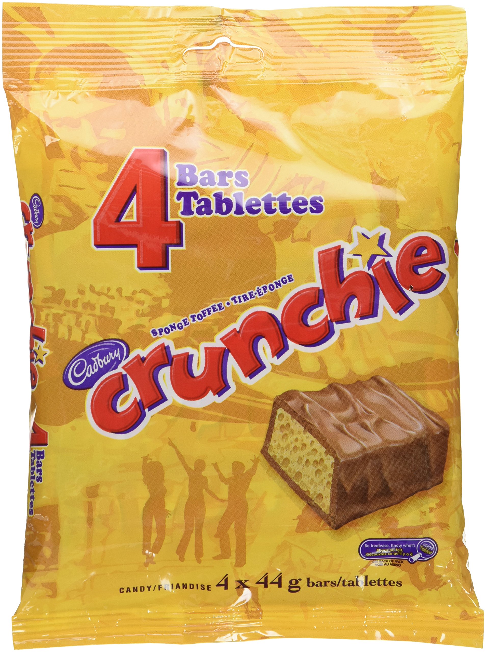 Cadbury Crunchie Chocolate Candy Bars, 4 Count, {Imported from Canada