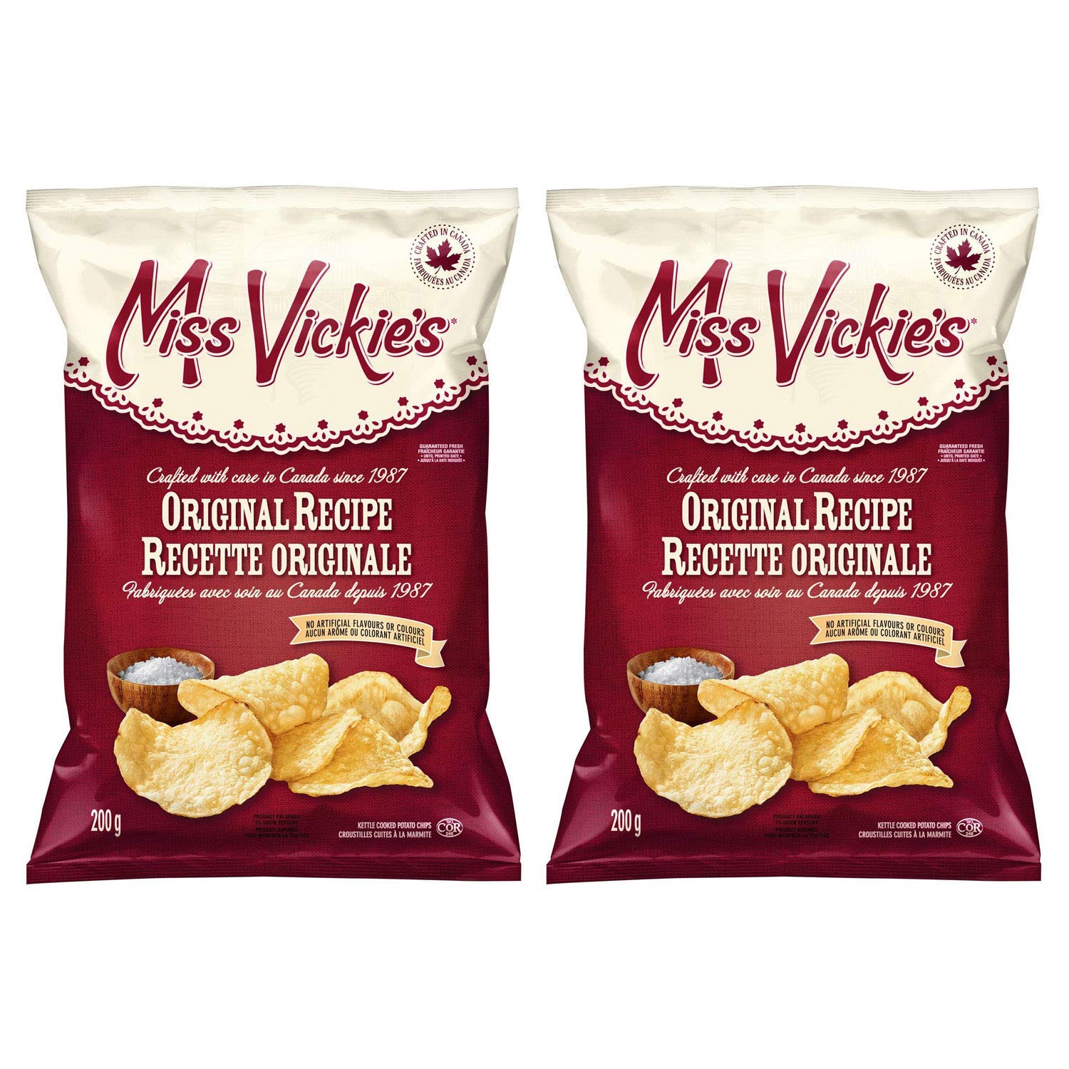 Miss Vickie's Original Recipe Kettle Cooked Potato Chips 200g/7.05oz, 2pk. eBay