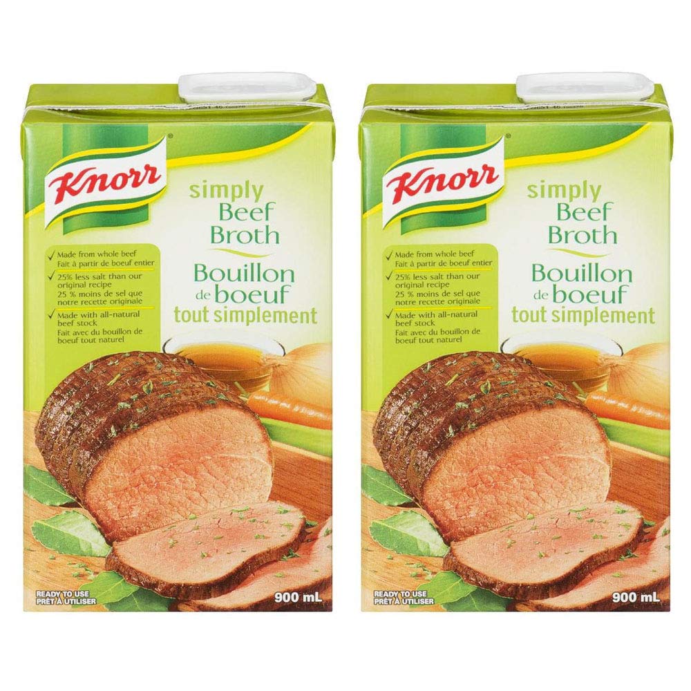 Knorr Simply Beef Broth 900ml/30.4 fl. oz., 2Pack {Imported from