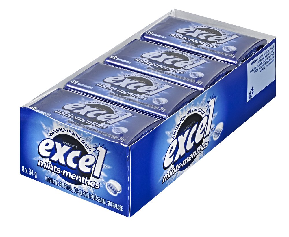 Excel SugarFree Mints, 34g Tins, 8ct (Winterfresh) (Imported from