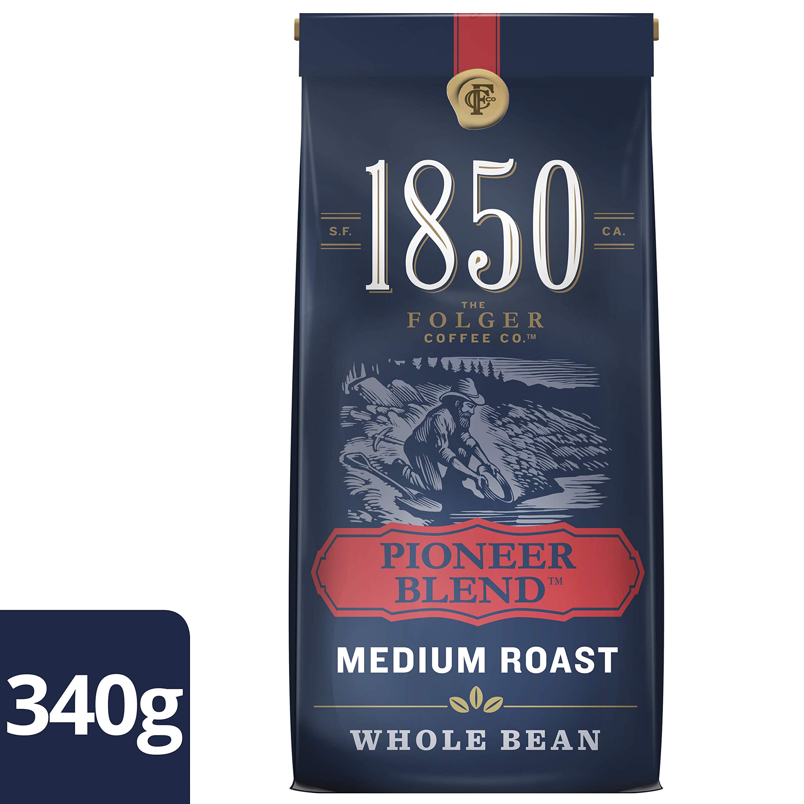 Folgers, 1850 Pioneer Blend,Whole Bean Coffee, 340g/12oz.,{Imported ...