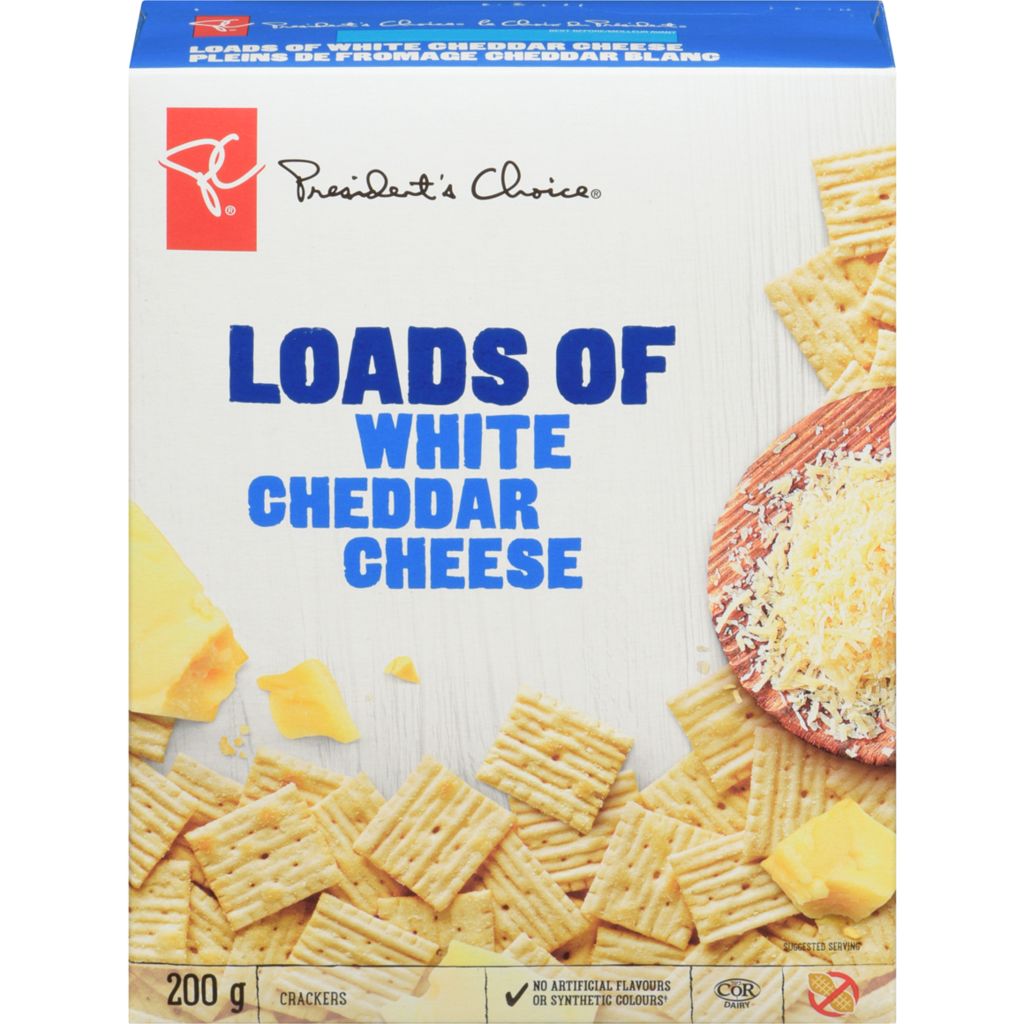 PC Loads Of White Cheddar Cheese Crackers 200g/7.1 oz., {Imported from