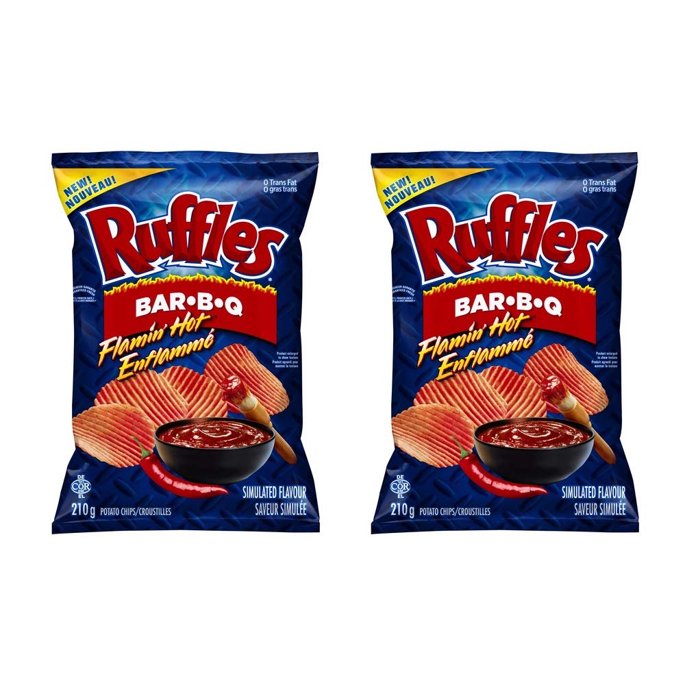 Ruffles Flamin’ Hot Bar-B-Q Potato Chips 210g/7.4oz, 2pk {Imported In ...