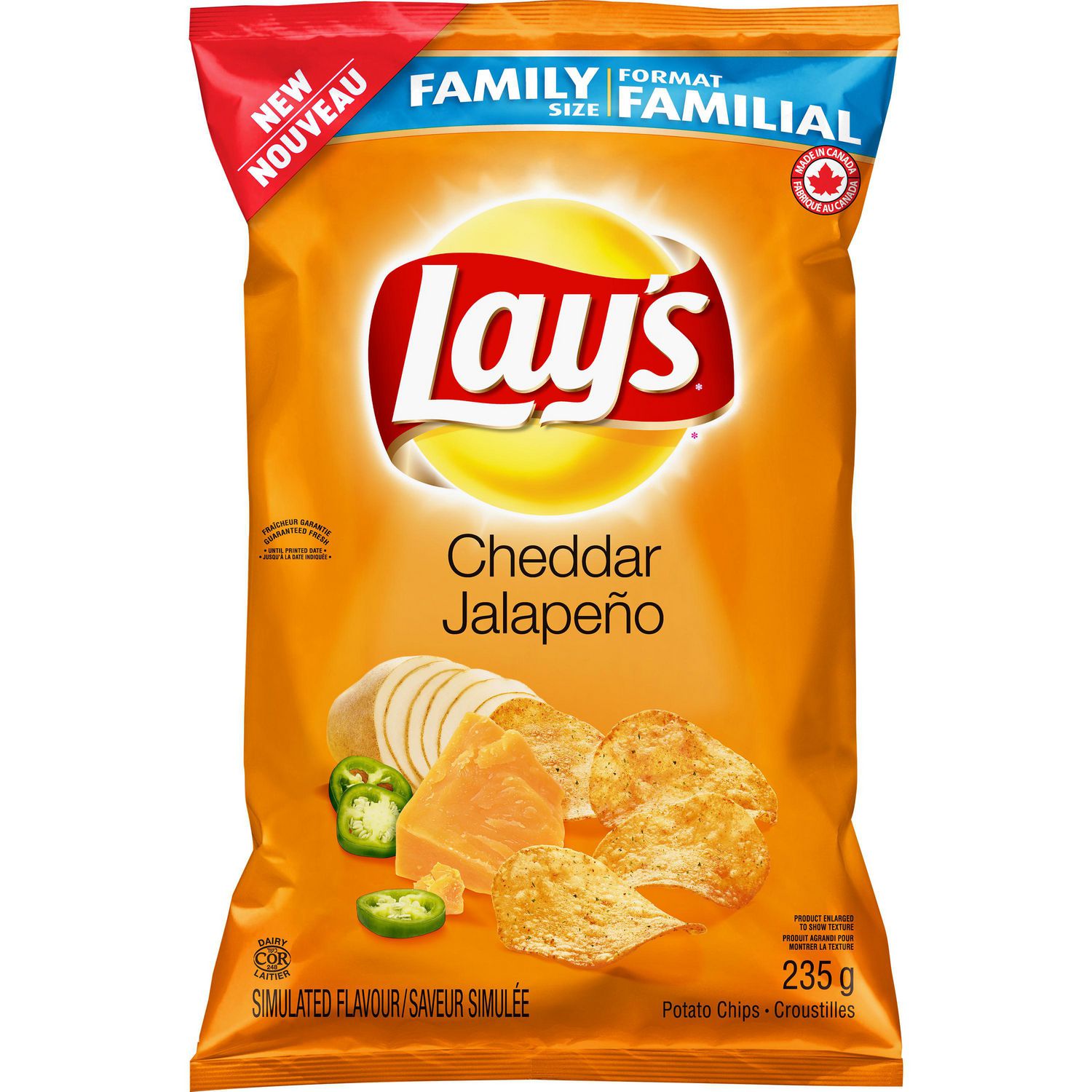 Lays Cheddar JalapeÃo Potato Chips 235g/8.3 oz {Imported from Canada ...