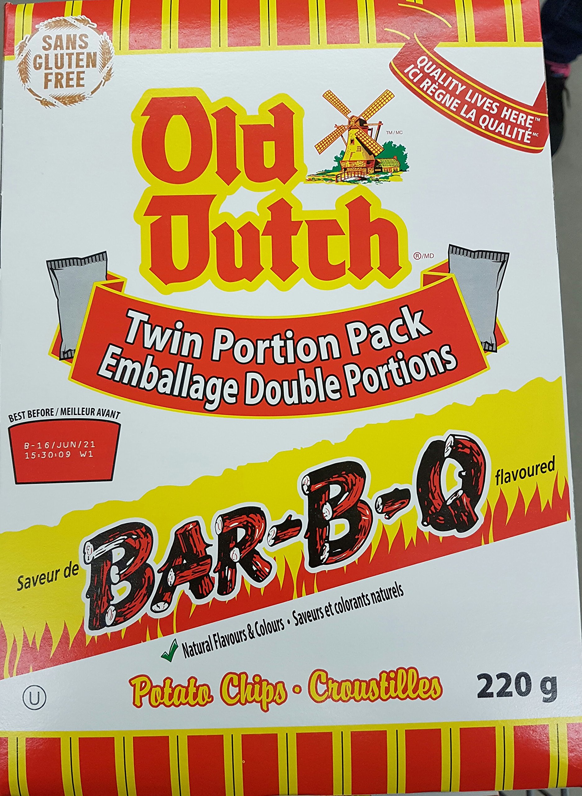 Old Dutch BBQ Barbecue Potato Chips 220g Box {Imported from Canada