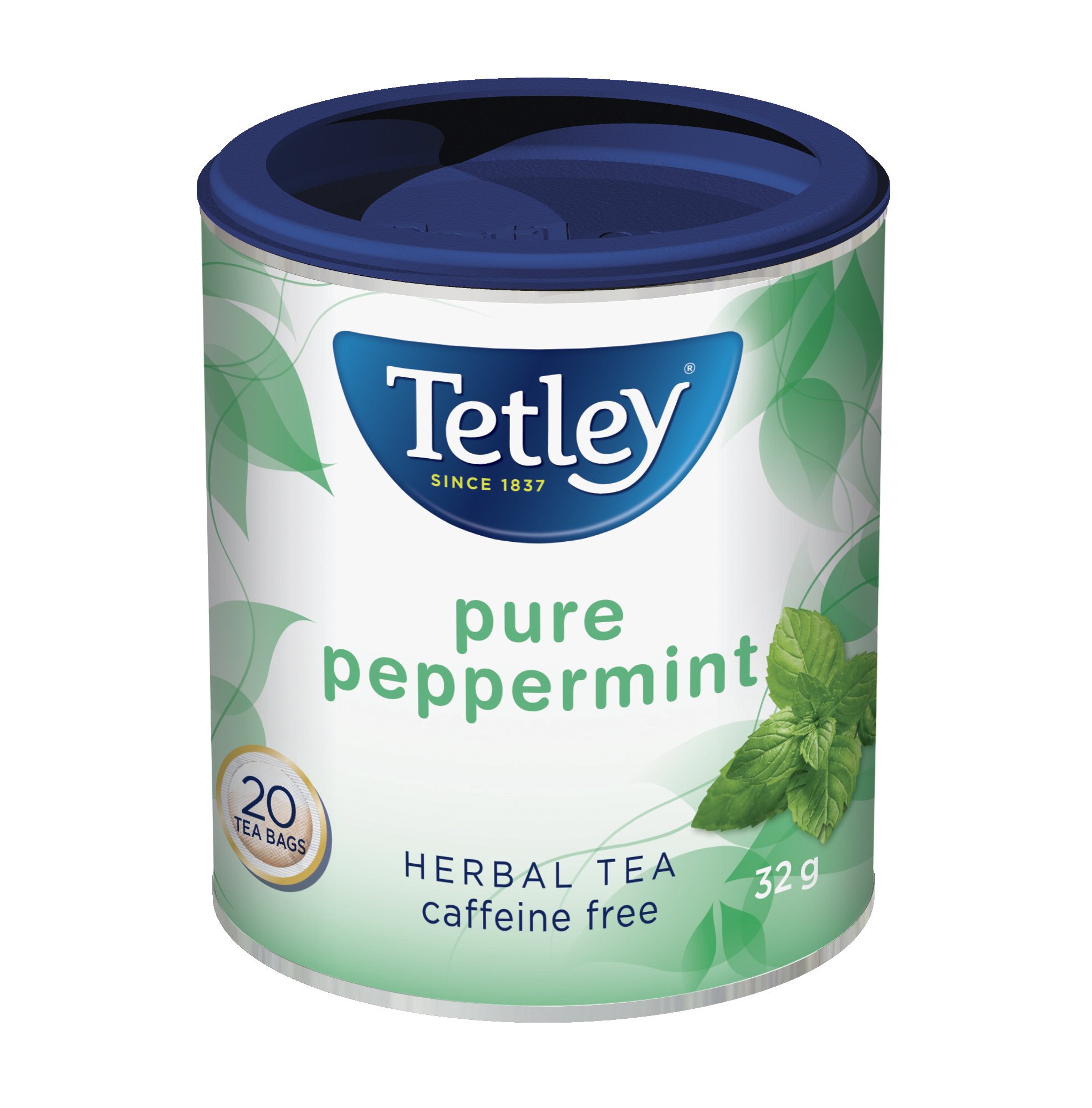 Tetley Pure Peppermint Herbal Tea 20ct, 32g/1.1oz, (Imported from