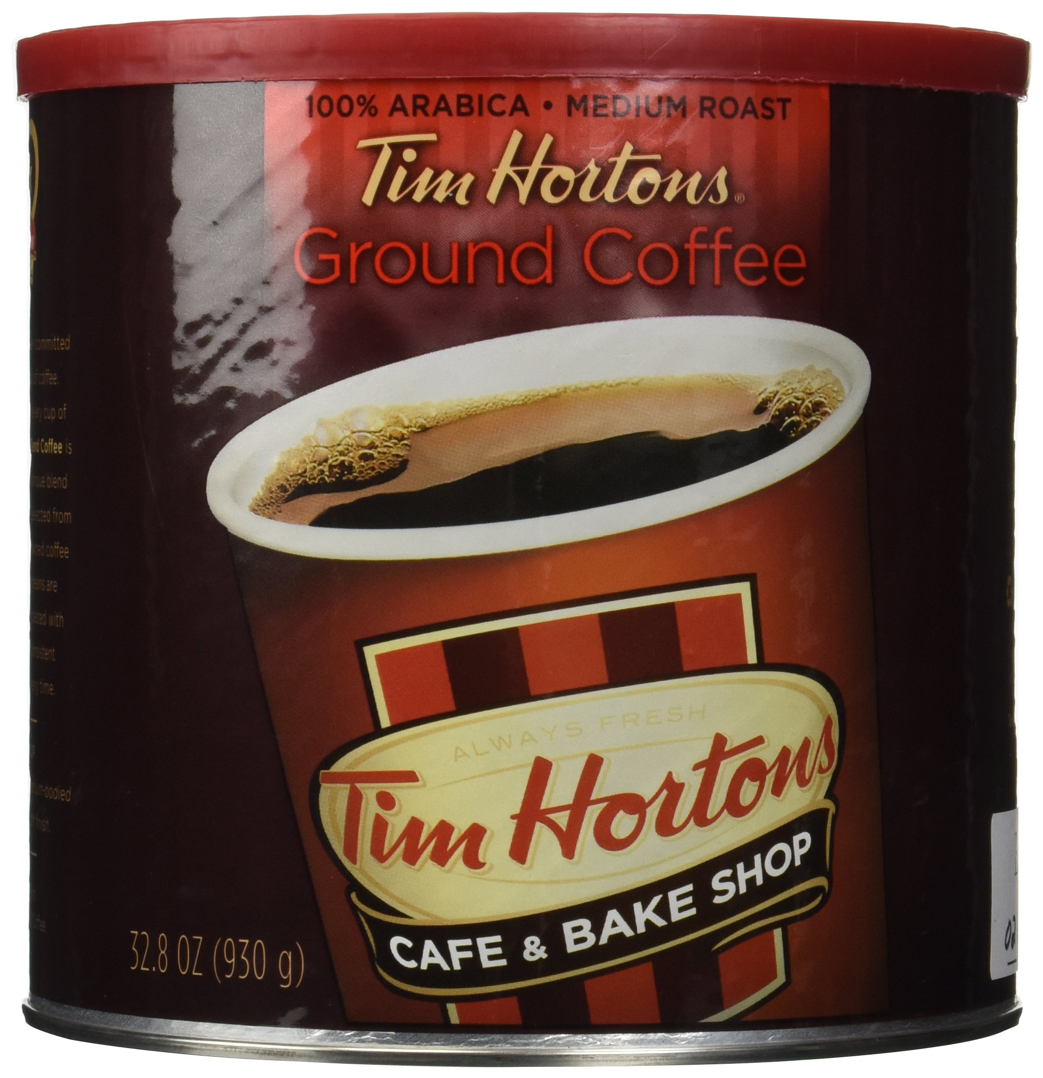 Tim Hortons Ground Coffee , 32.8oz (Pack of 2)Cans,{Imported from