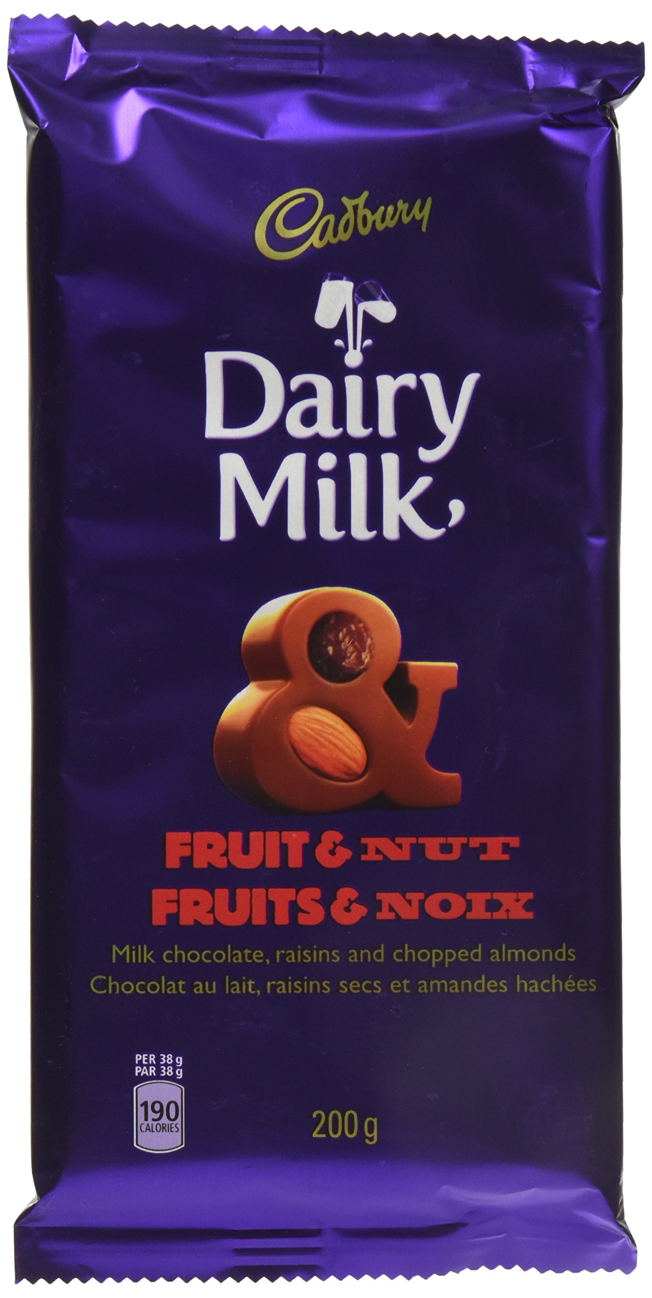 Cadbury Dairy Milk Fruit & Nut Candy Bar, 200g/7oz. (Imported from