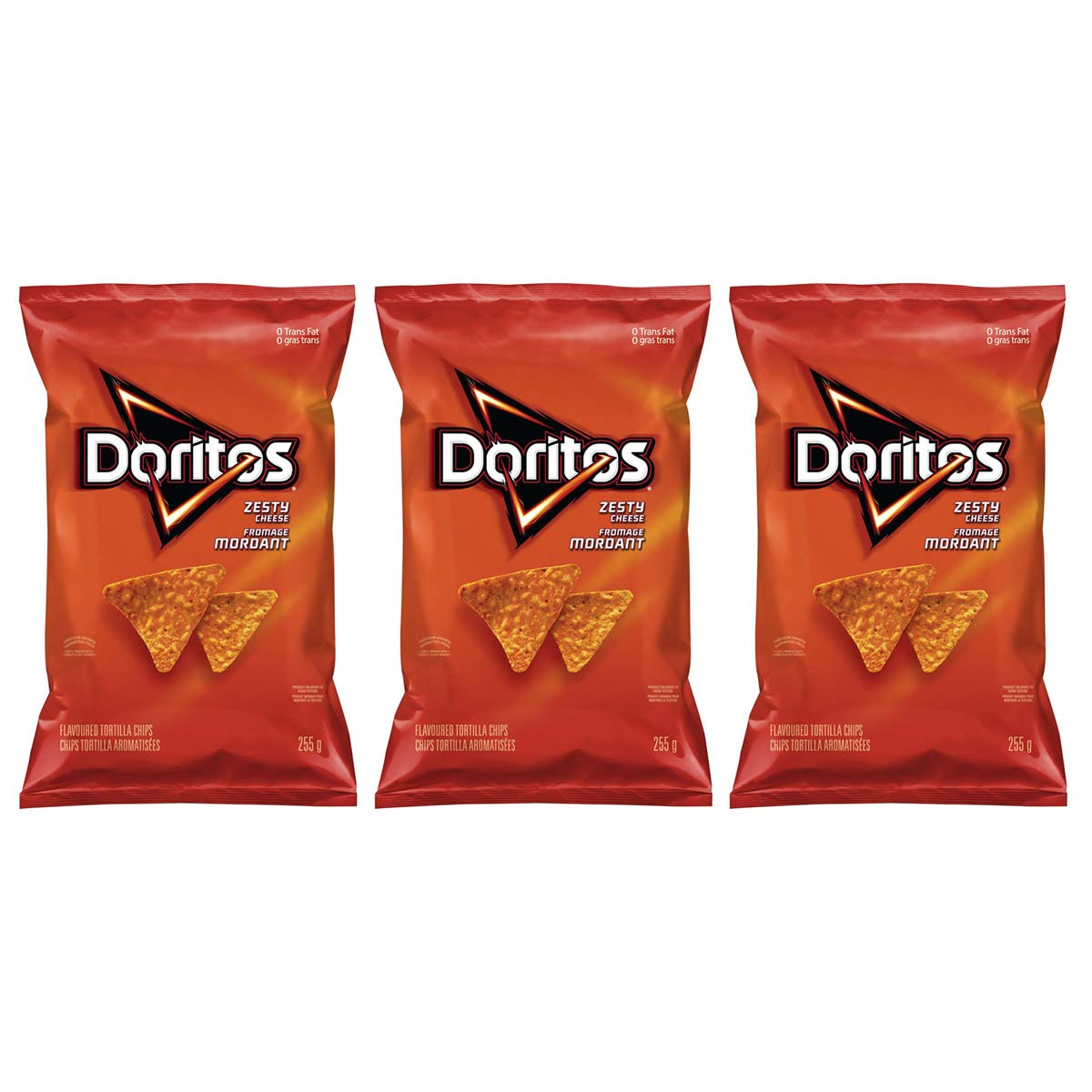 Doritos Zesty Cheese Tortilla Chips, 255g/9oz, 3Pack {Imported from