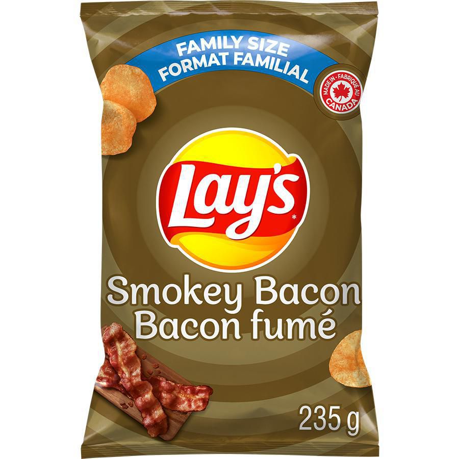 Lay's Smokey Bacon Potato Chips 235g/ 8.3oz, {Imported from Canada} eBay