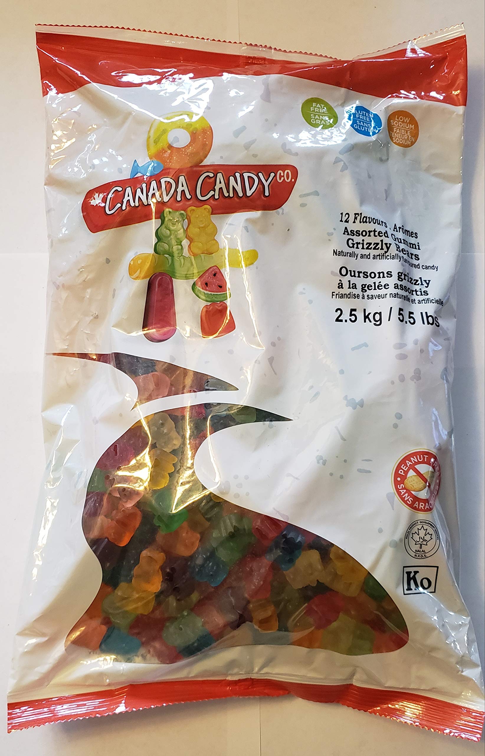 Canada Candy Gummi Grizzly Bears 12 Flavours 2.5kg (5.5 lbs) {Canadian