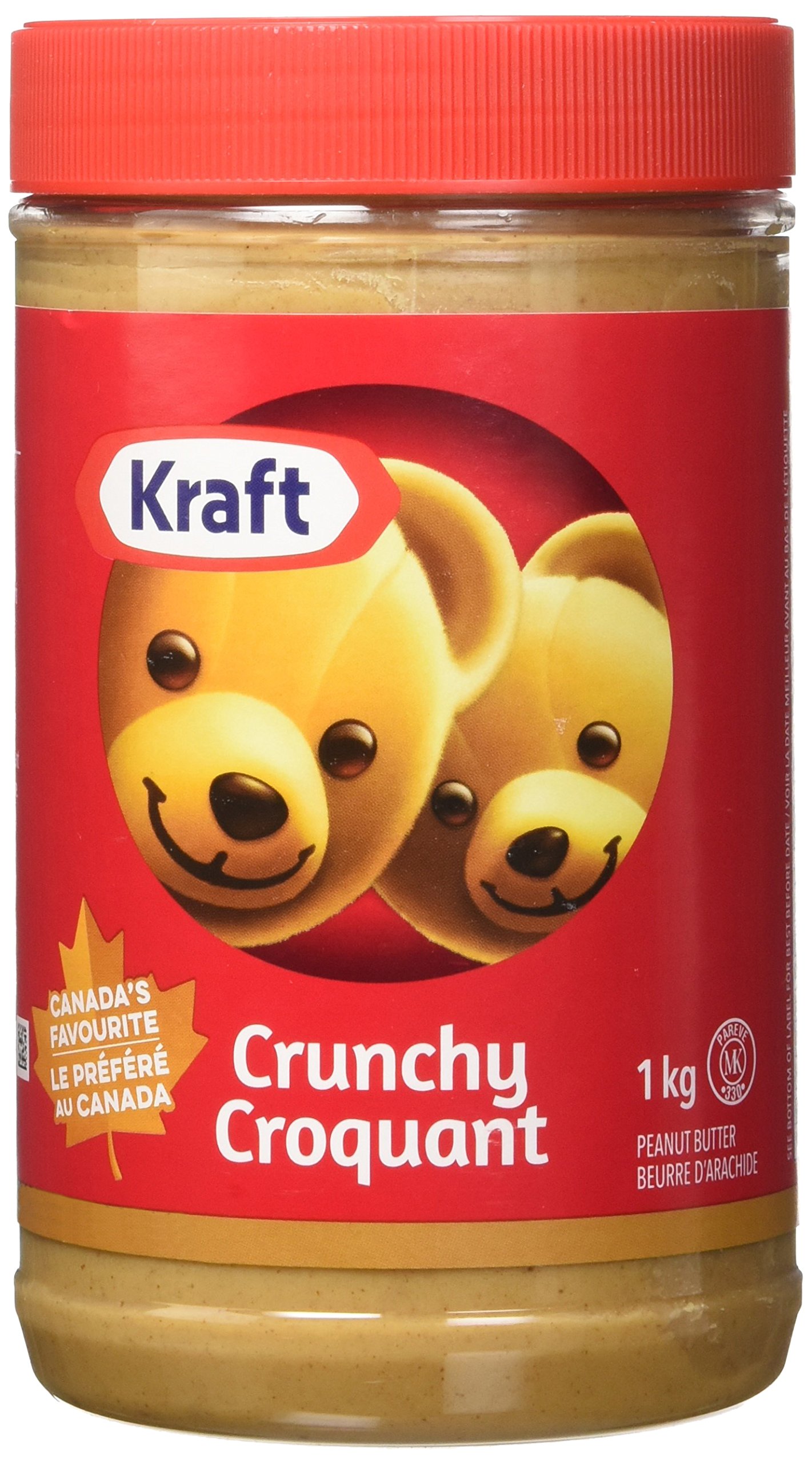 KRAFT Crunchy Peanut Butter 1kg/ 2.2 lbs.{Imported from Canada