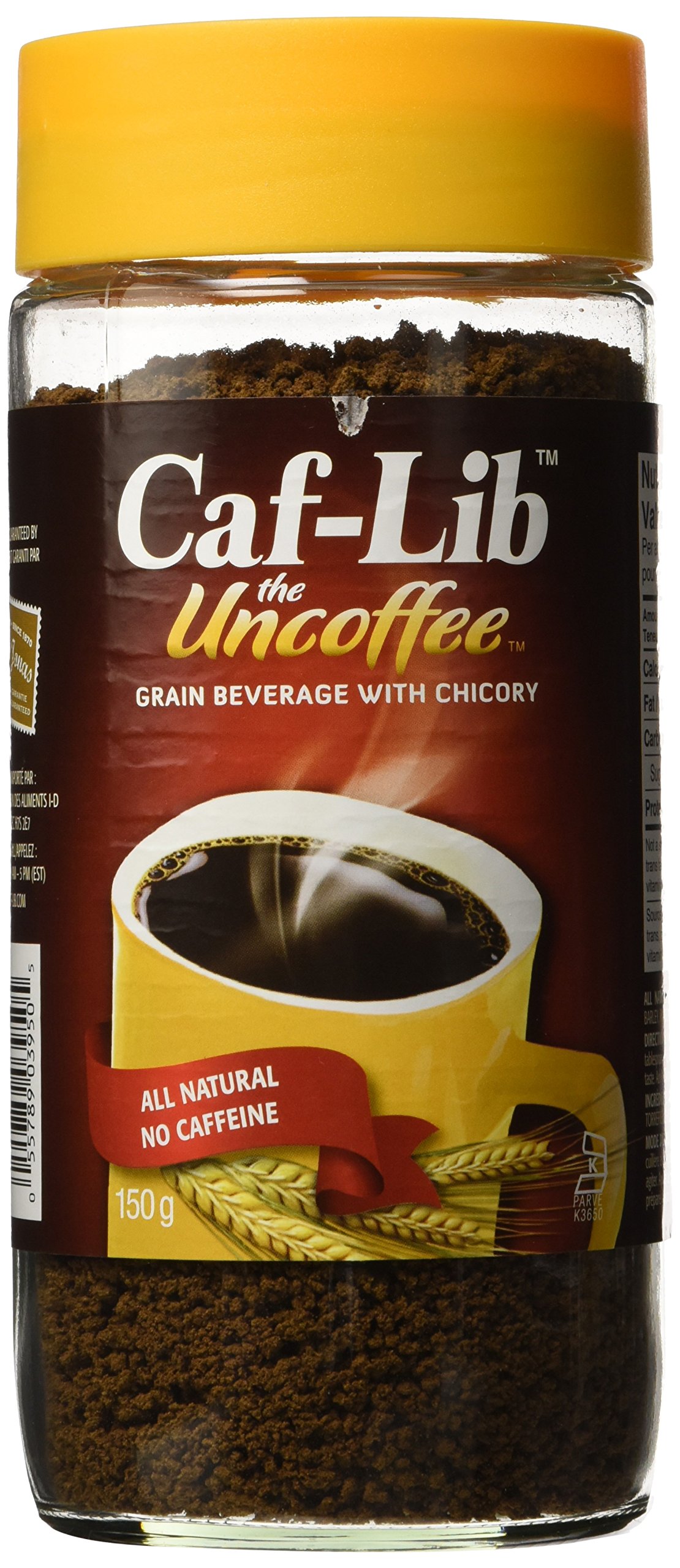 Caf-Lib Original Blend Coffee Alternative with Barley and Chicory 150 ...