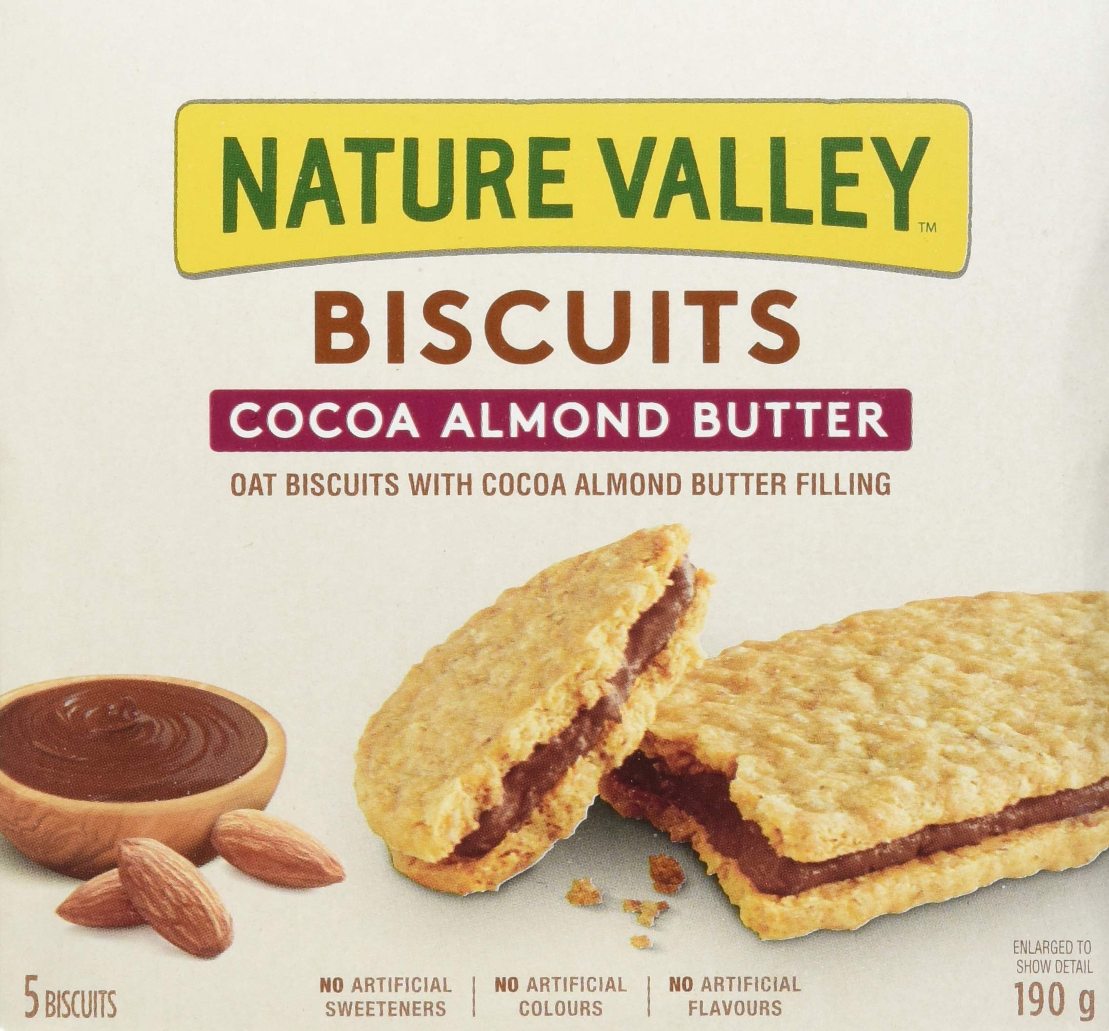 NATURE VALLEY Biscuits with Cocoa Almond Butter, 5ct, 190g/6.7oz