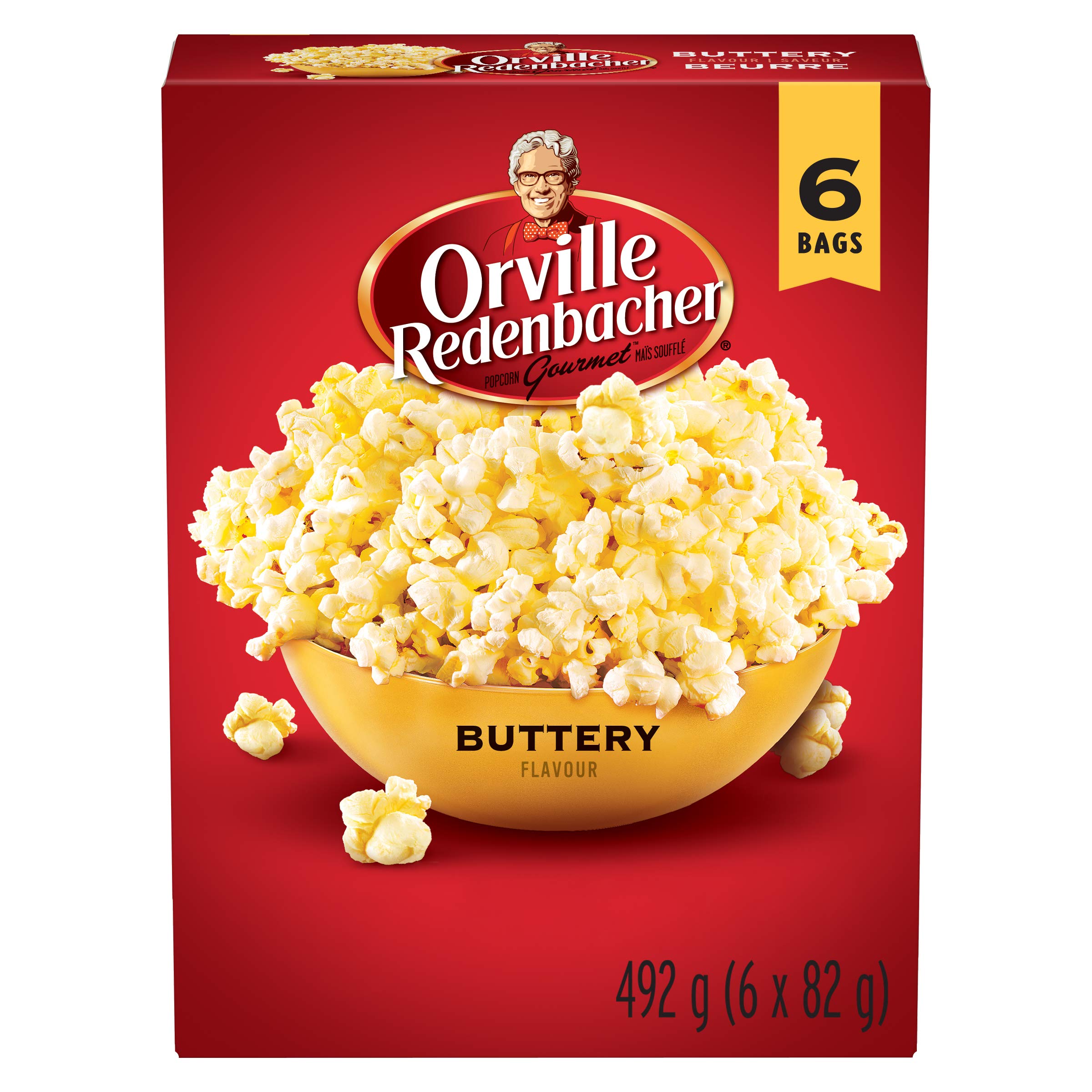 Orville Redenbacher's Buttery Flavor Popcorn, 492g/17.4oz Box, (6ct x