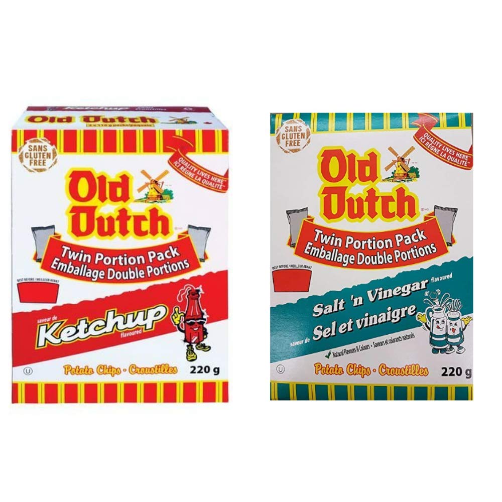 1 Box of Old Dutch Ketchup Chips & Old Dutch Salt & Vinegar Chips (2 x