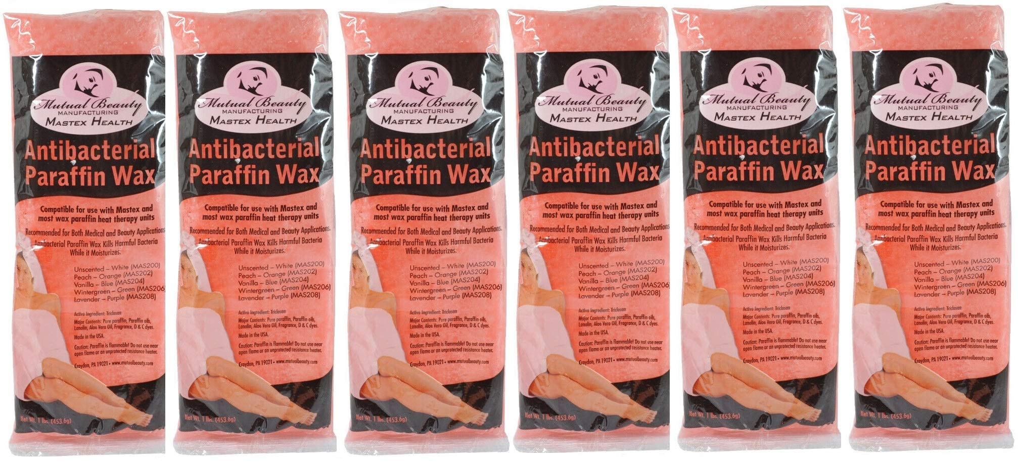 Cera de parafina antibacteriana Mutual Beauty 1 lb (paquete de 6) - cera de parafina - Imagen 3 de 4