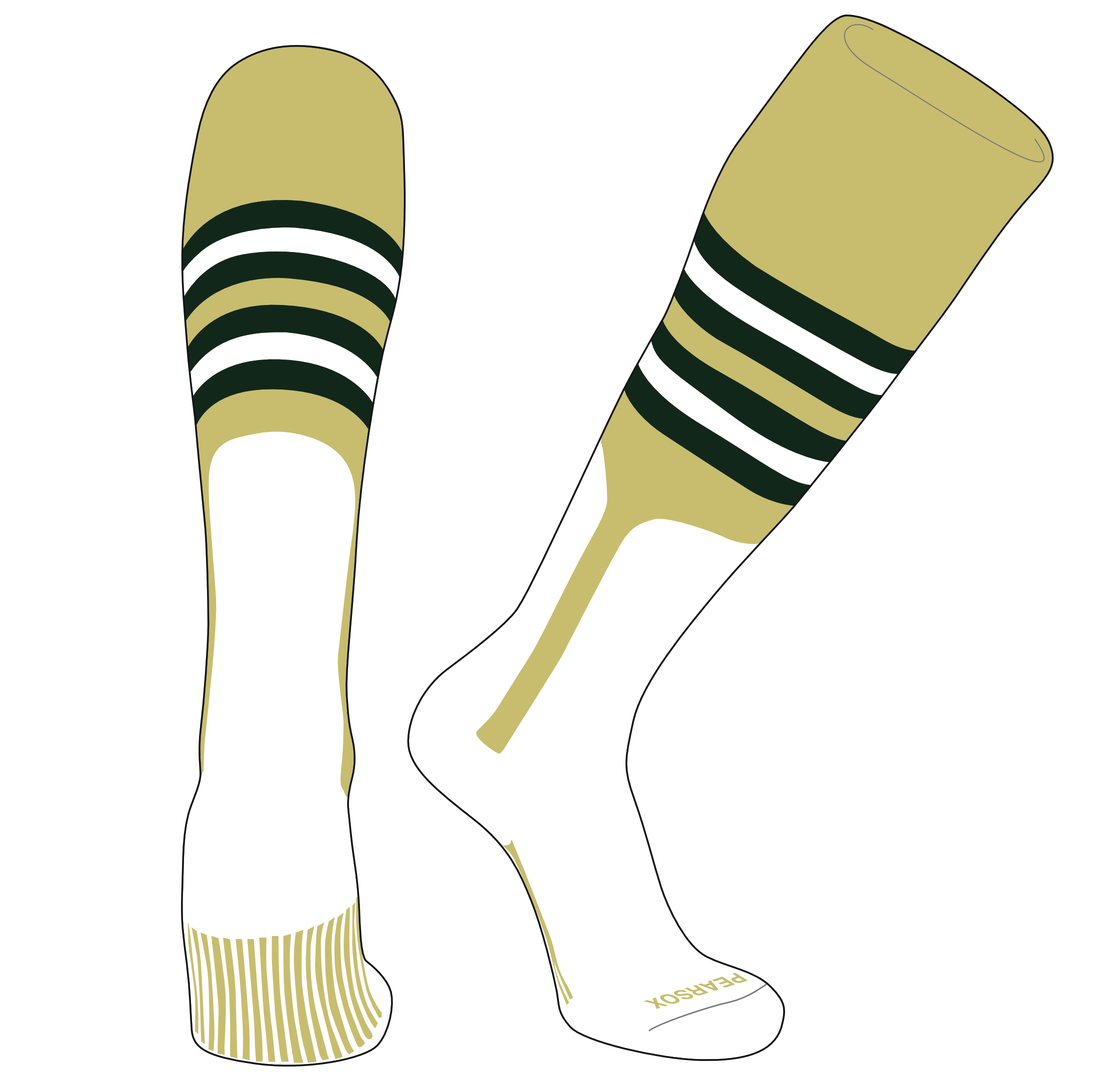 OTC Baseball Softball Stirrup Socks (F, 9in) Vegas Gold, Forest