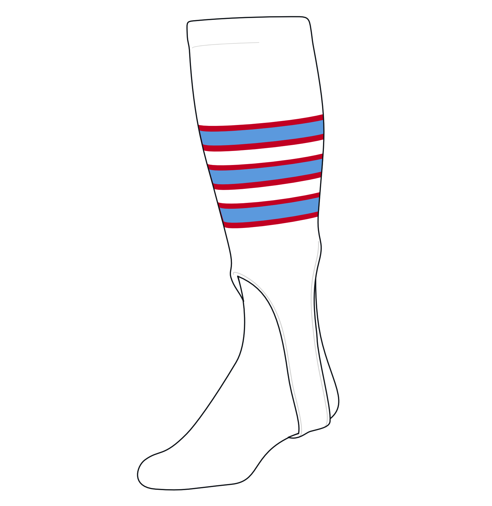 Baby Blue Red TCK Baseball Stirrups Large Navy 300F, 7in