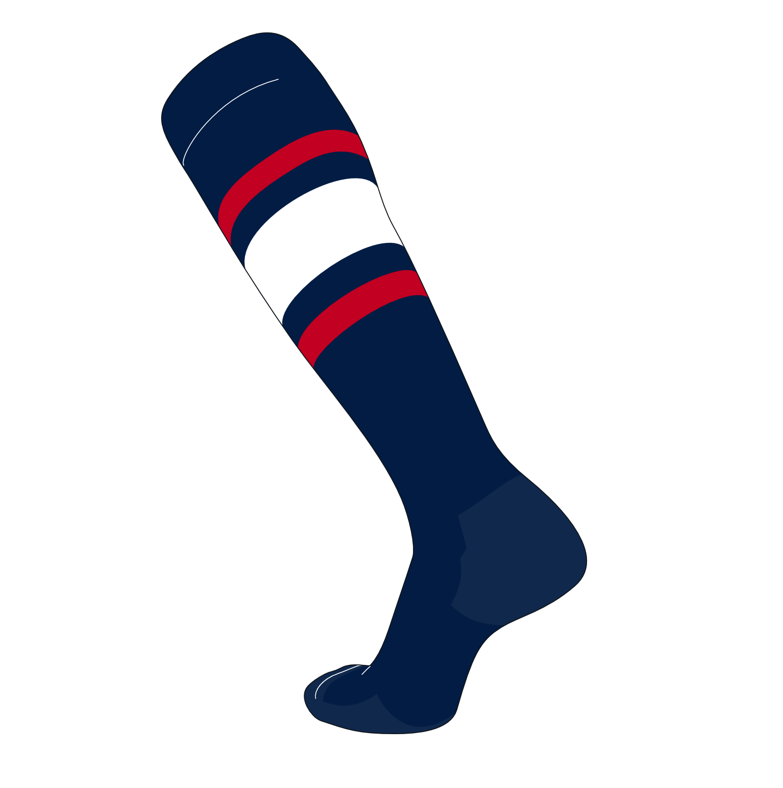 Navy Blue D TCK Elite Baseball Football Knee High Striped Socks Red White 