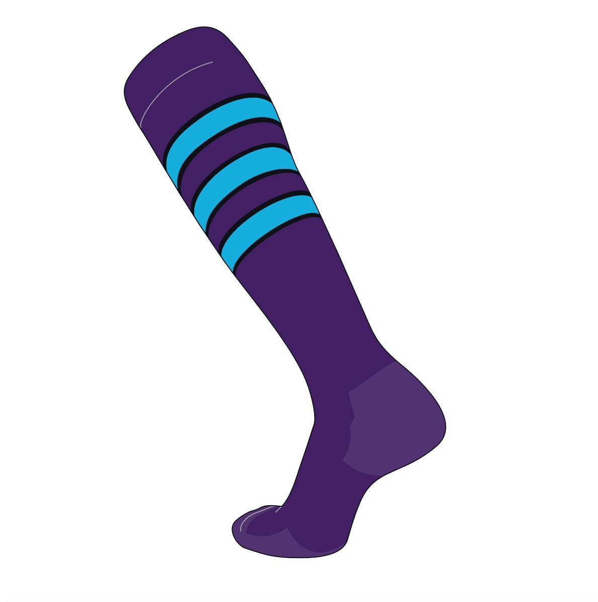 purple knee high athletic socks