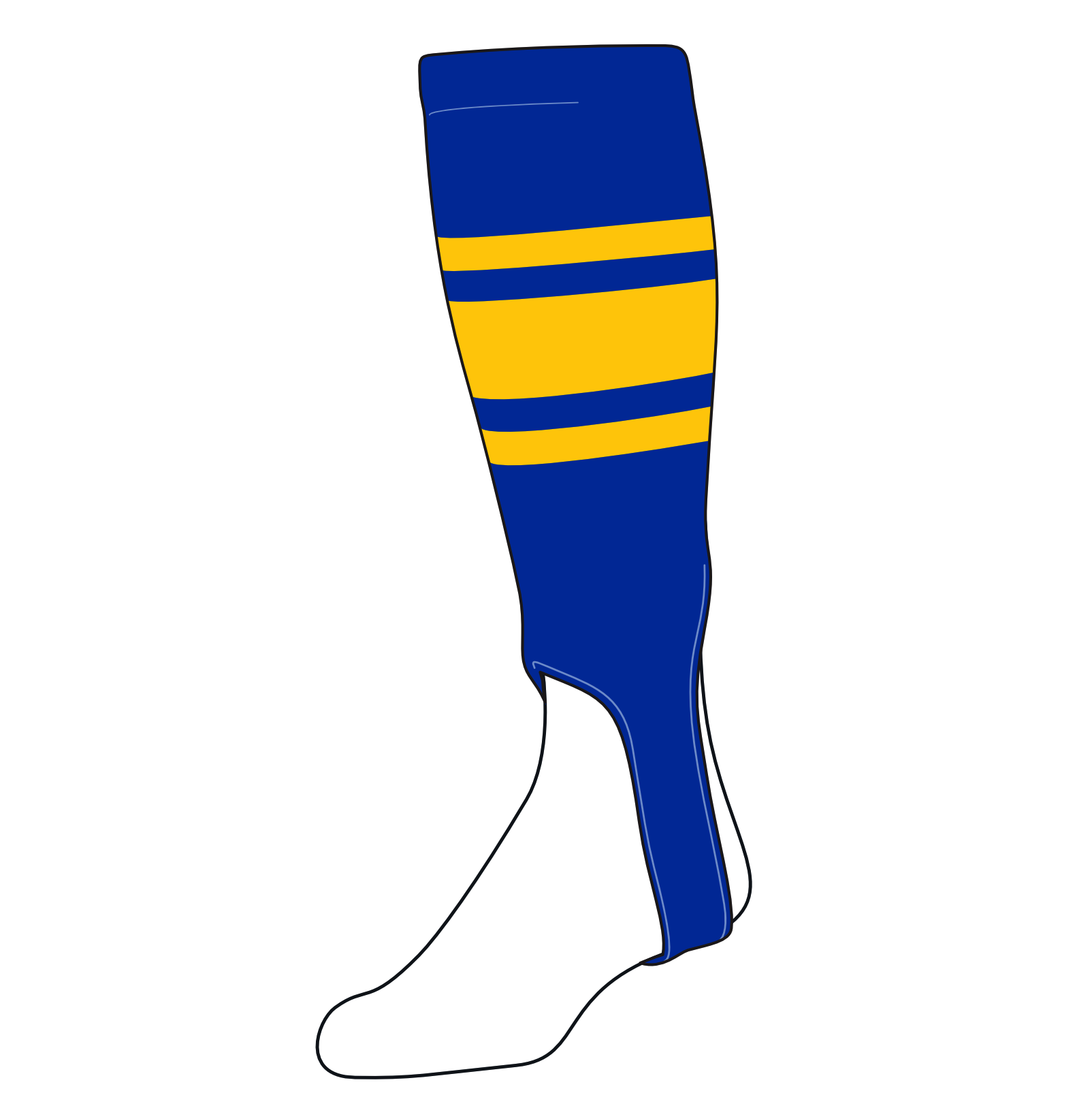 Chaussettes De Baseball TCK - Socks - Large (300C, 5in) - Or Et Vert Foncé