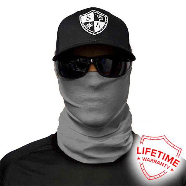 Adult UV Face Shield, Neck Gaiter, Balaclava, Elastic Face Mask - Grey ...