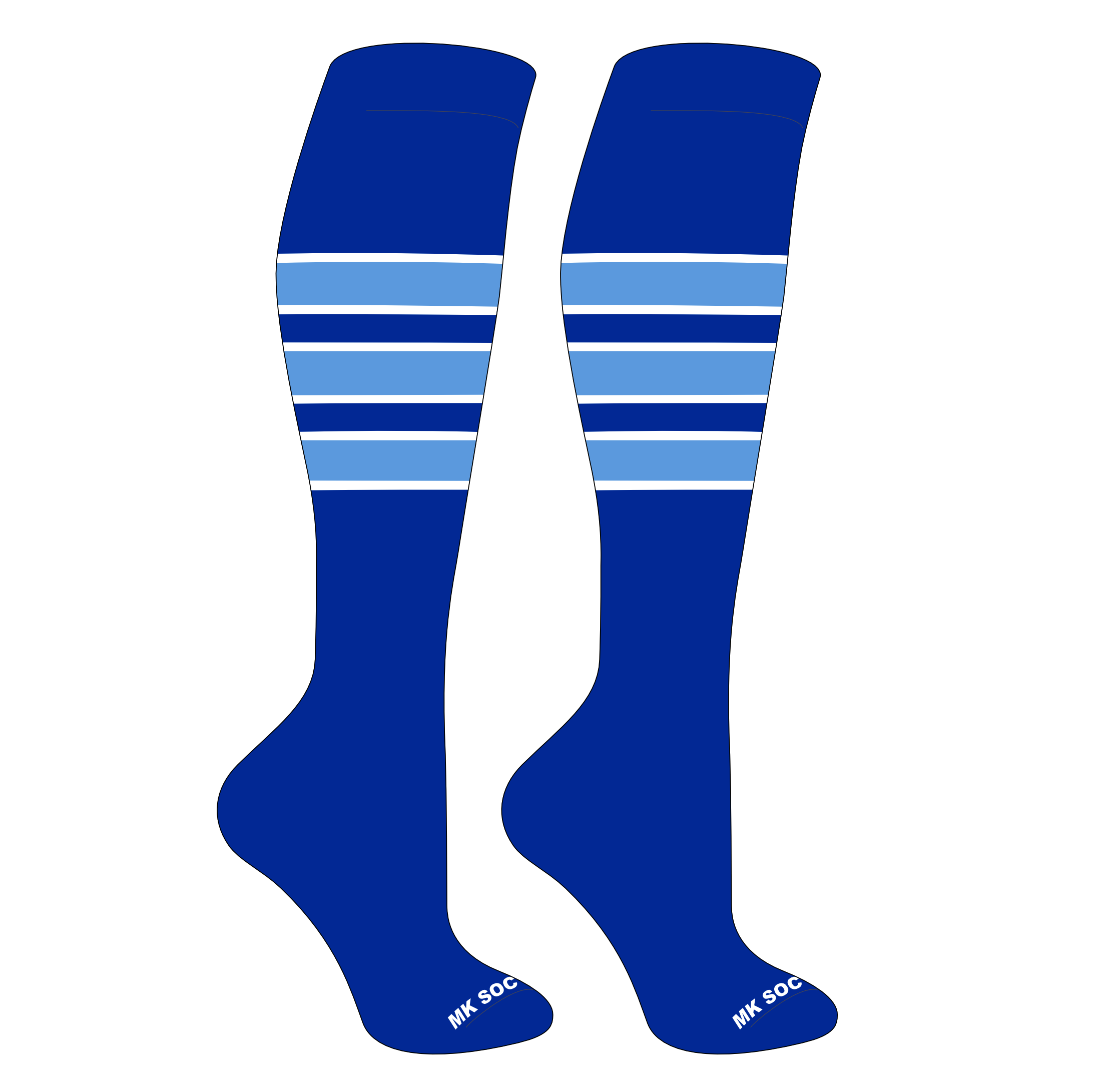 Chaussettes Rayées Baseball/softball MK Socks – Noir, Vegas Gold, Blanc – Lot (E)