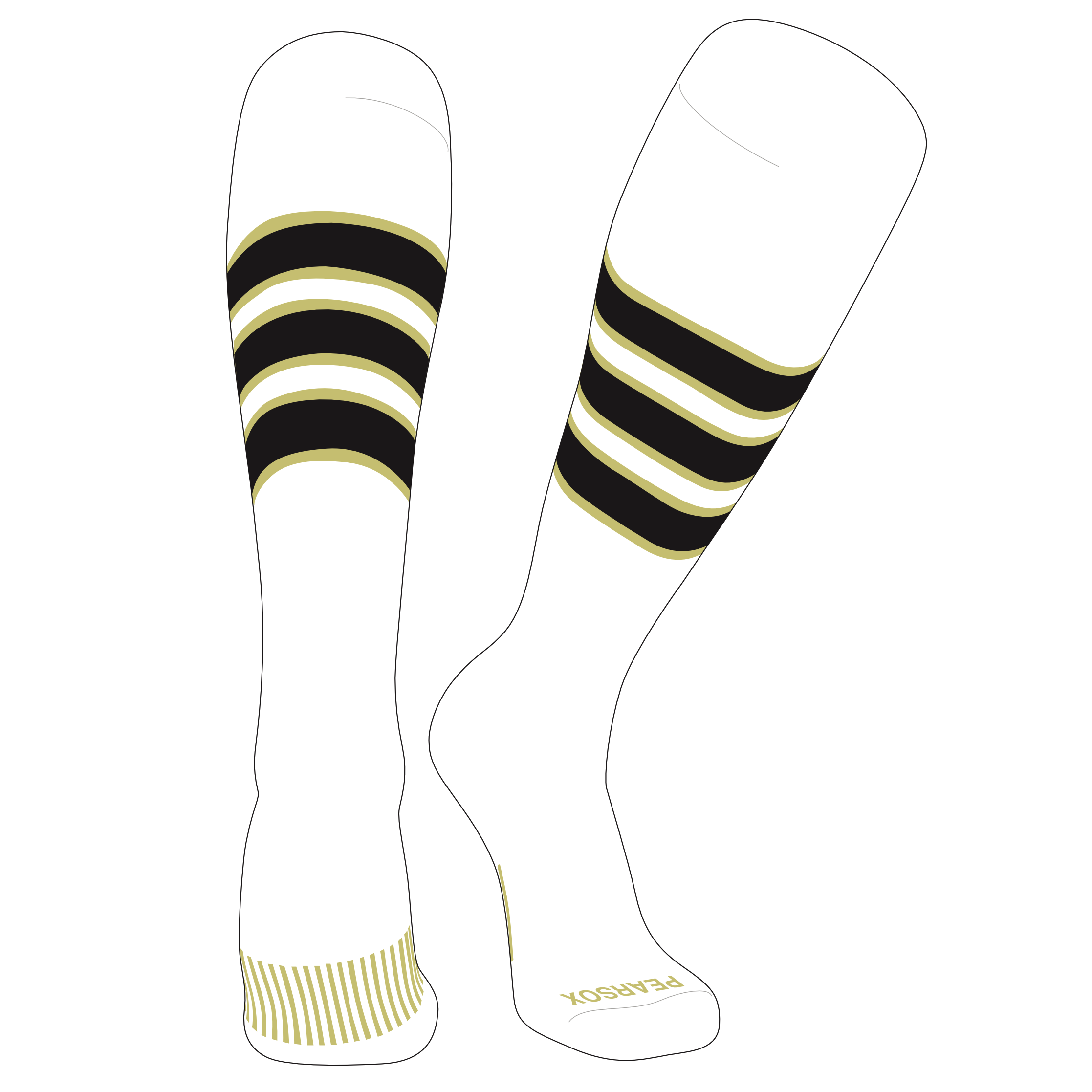 Grands étriers TCK Baseball/softball – 9 Pouces, Cardinal/vegas Gold/blanc, Taille L