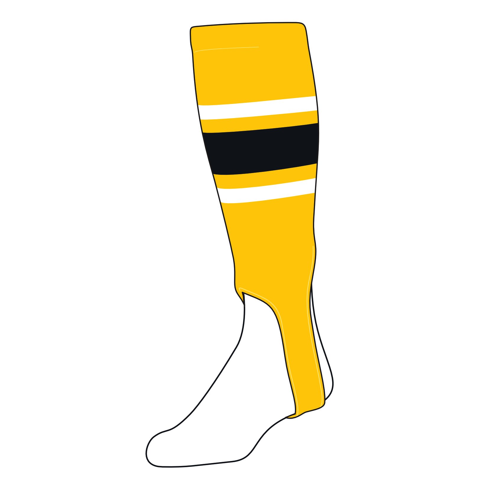 Chaussettes De Baseball TCK Stirrups – Taille L – Blanc/Noir/Or – Neuves