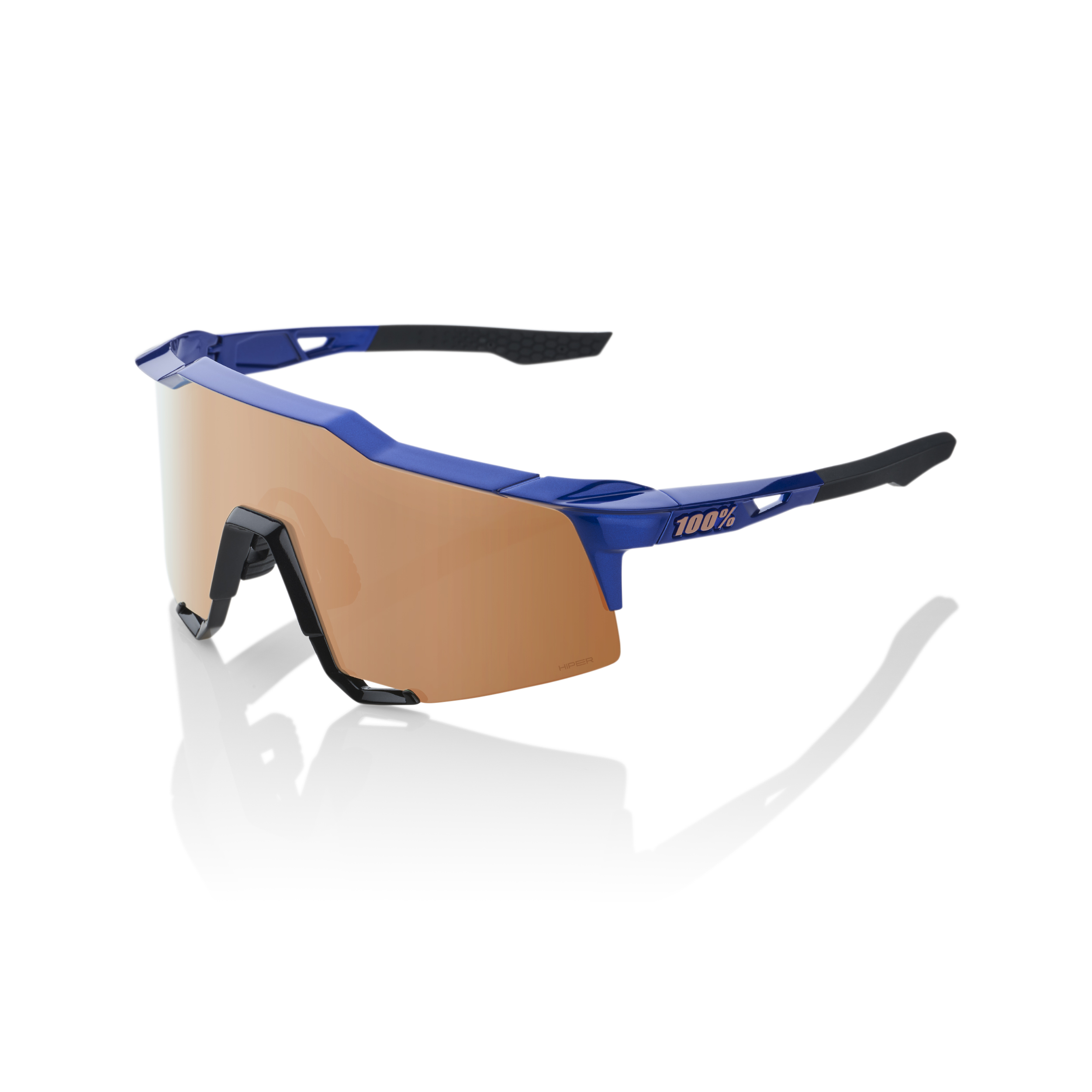 100% SPEEDCRAFT Sport Performance Sunglasses, Gloss Cobalt Blue