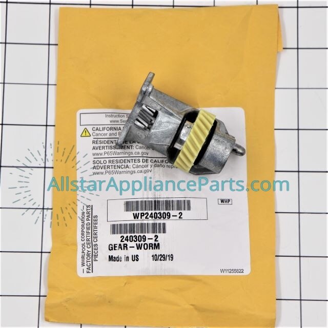 thumbnail image 2 of Whirlpool WP240309-2 Worm Drive Pinion Gear Assembly For KitchenAid Stand Mixers 2 of 3