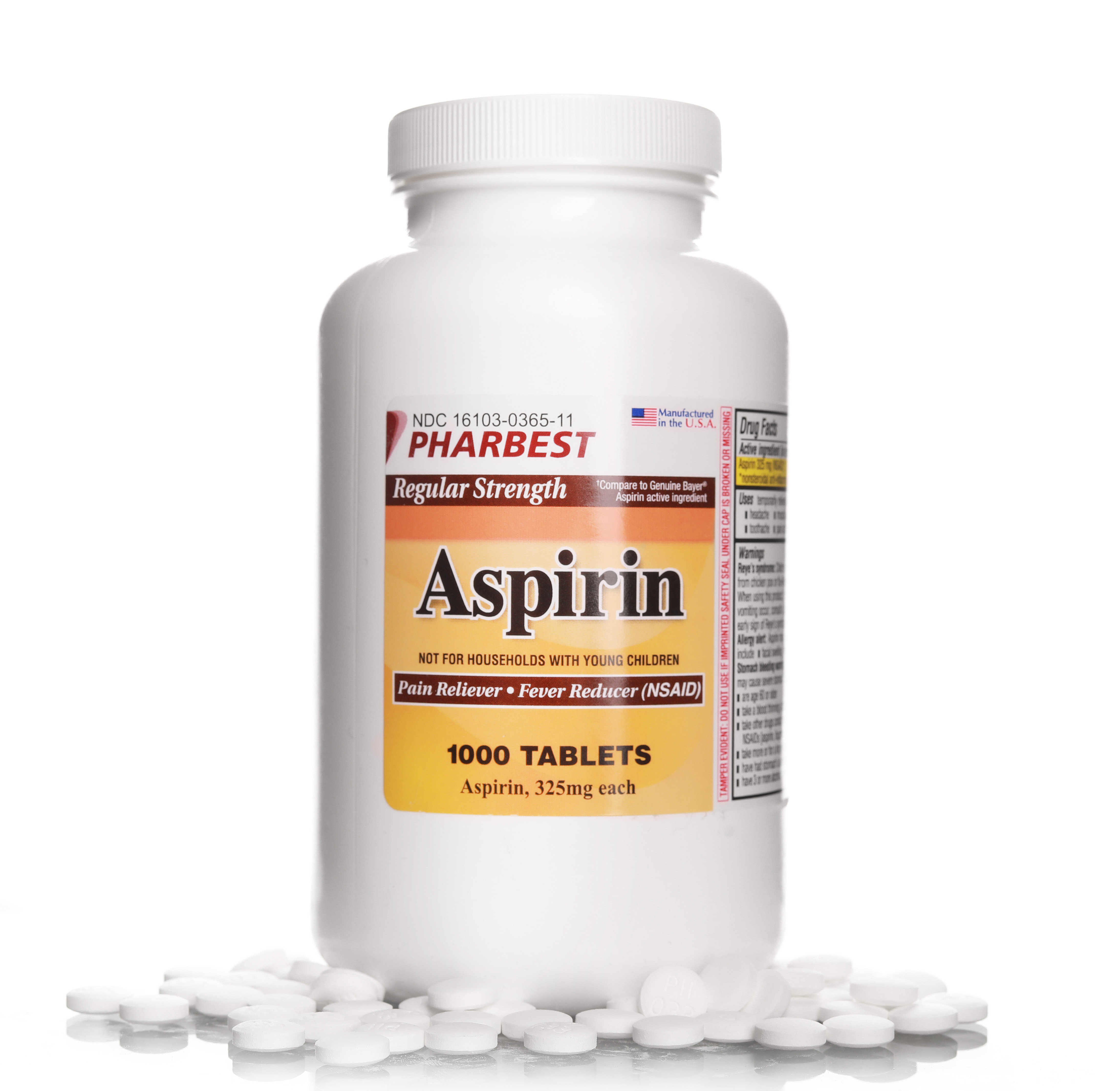 Aspirin 325 Mg Regular Strength 1000 Count Uncoated Tablets EBay