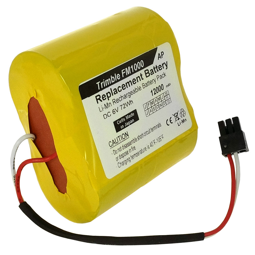 Replacement battery for Trimble AgGPS, FM1000, and FmX. 12000 mAh, Li